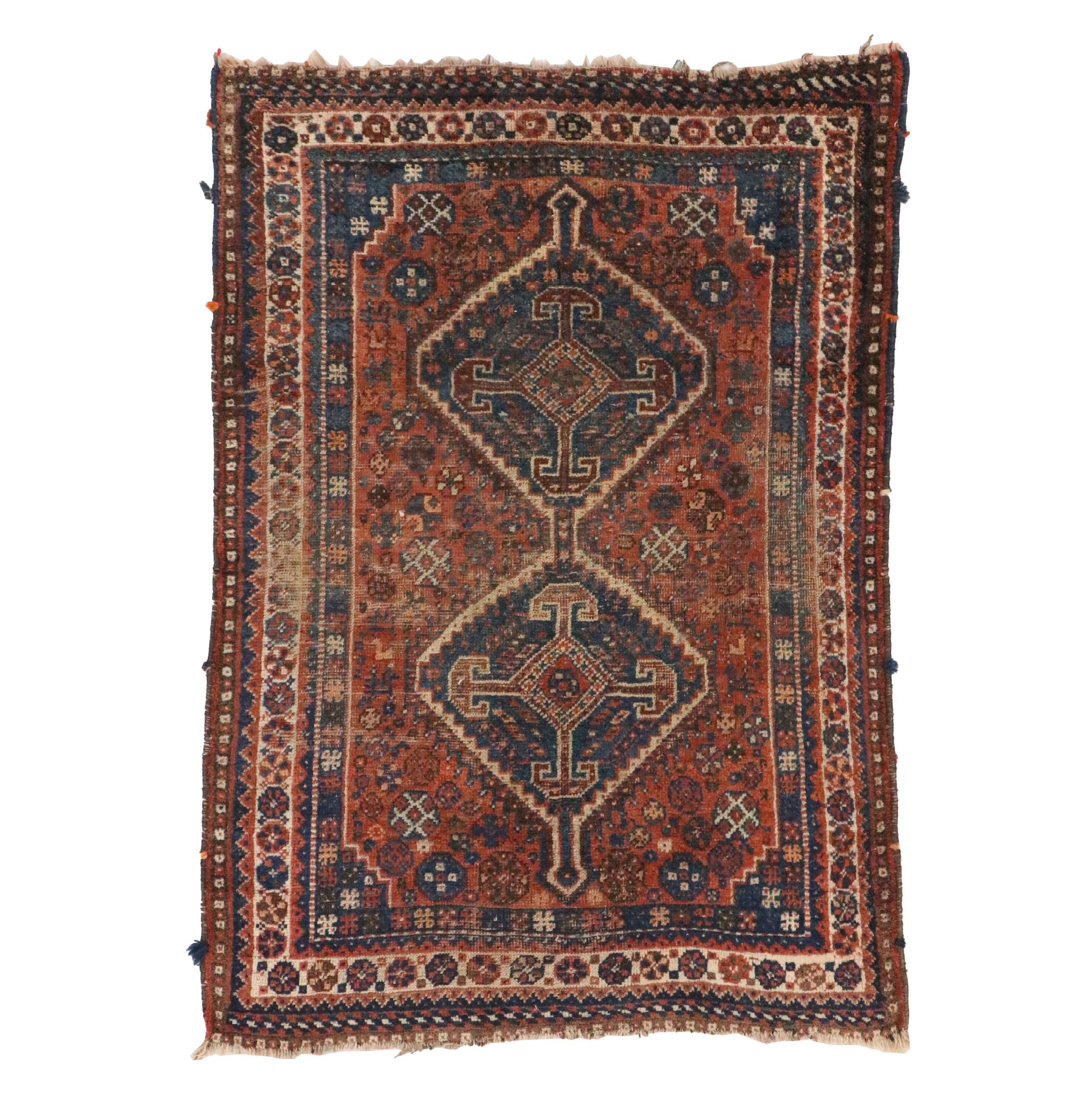 3'7 x 5'2 Hand-Knotted Caucasian Kazak Area Rug