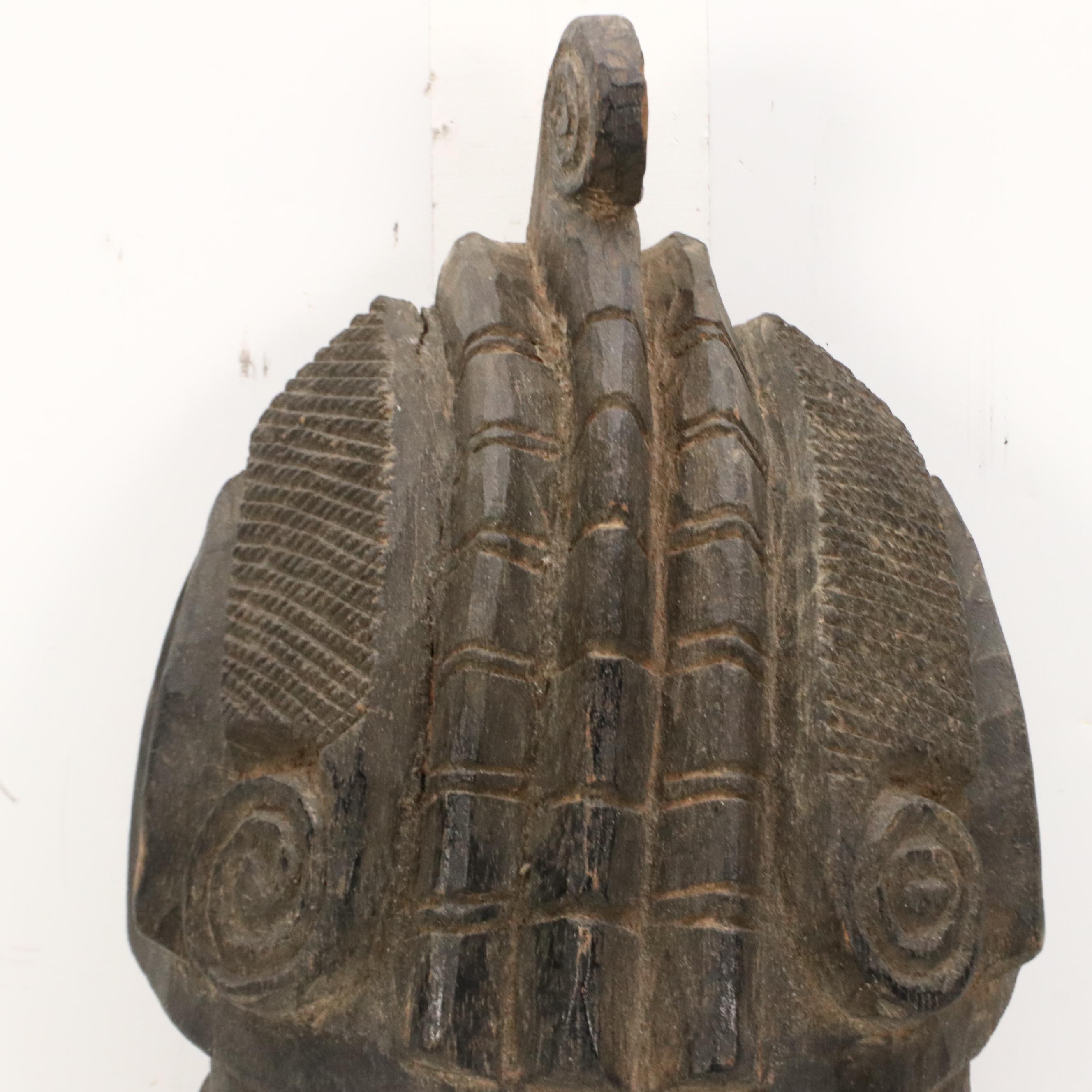 West African Ivory Coast Senufo Carved Wooden Mask