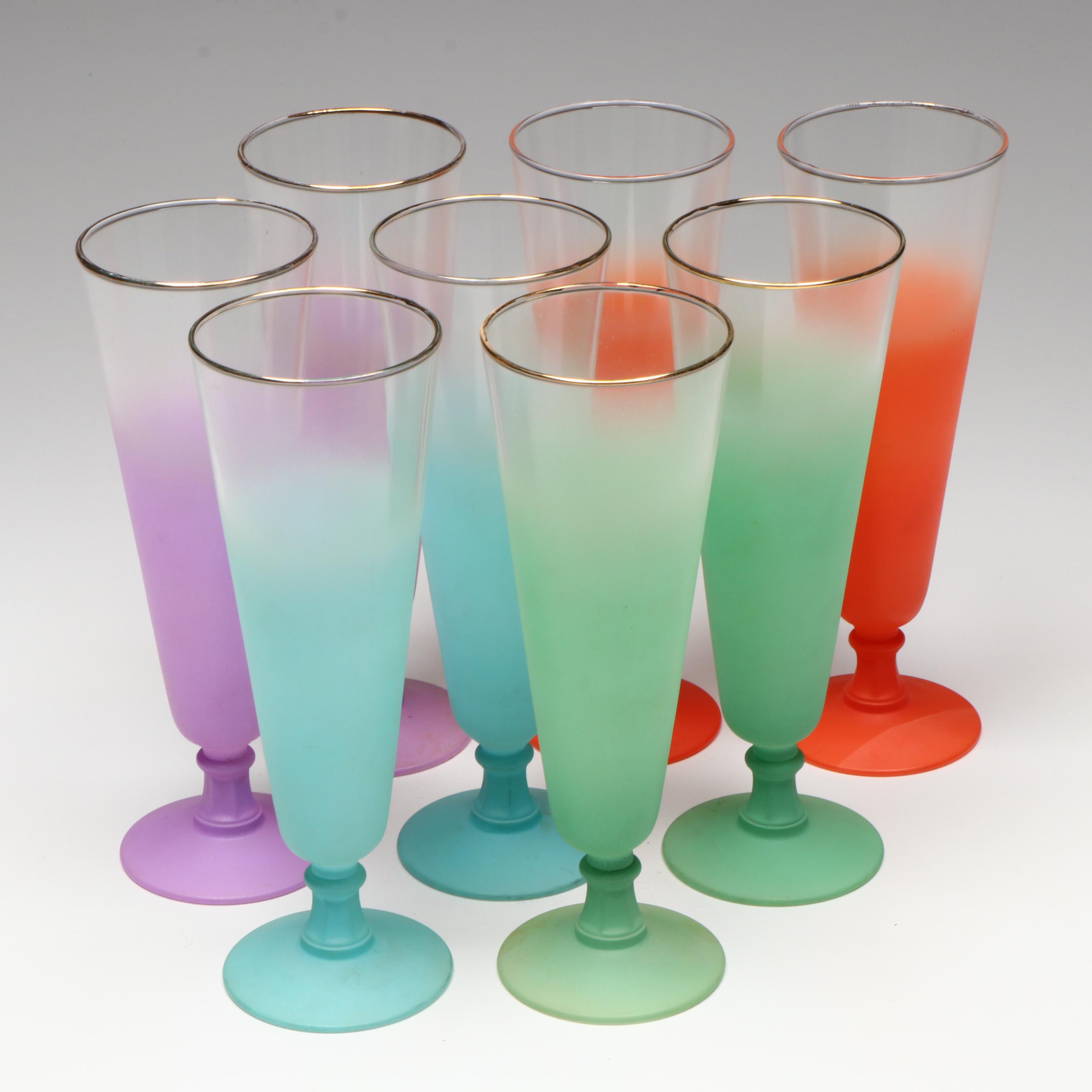 West Virginia Glass Company Blendo Pilsner Glasses, Mid to Late 20th Century