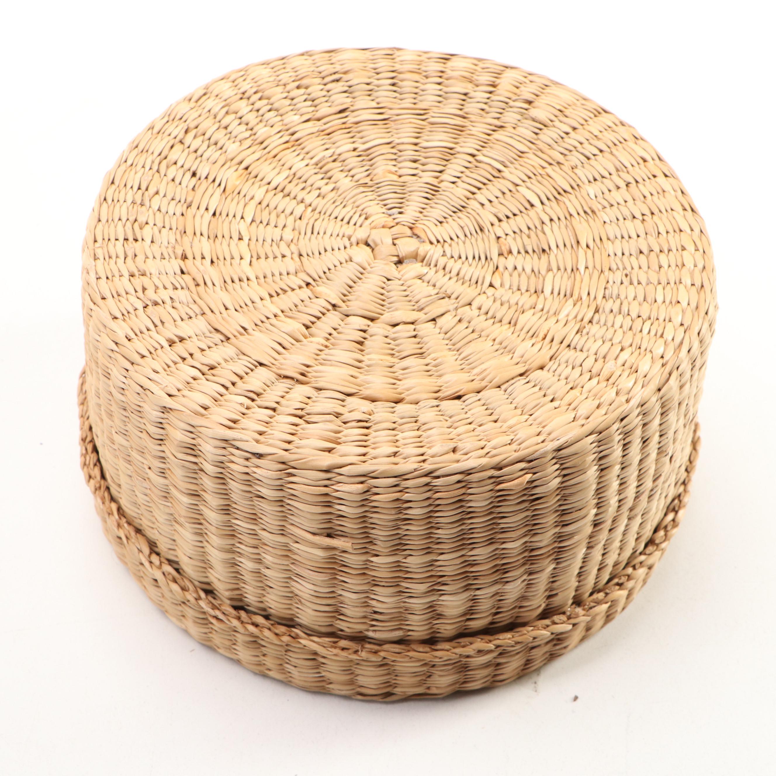 Handwoven Natural Material Coil Baskets