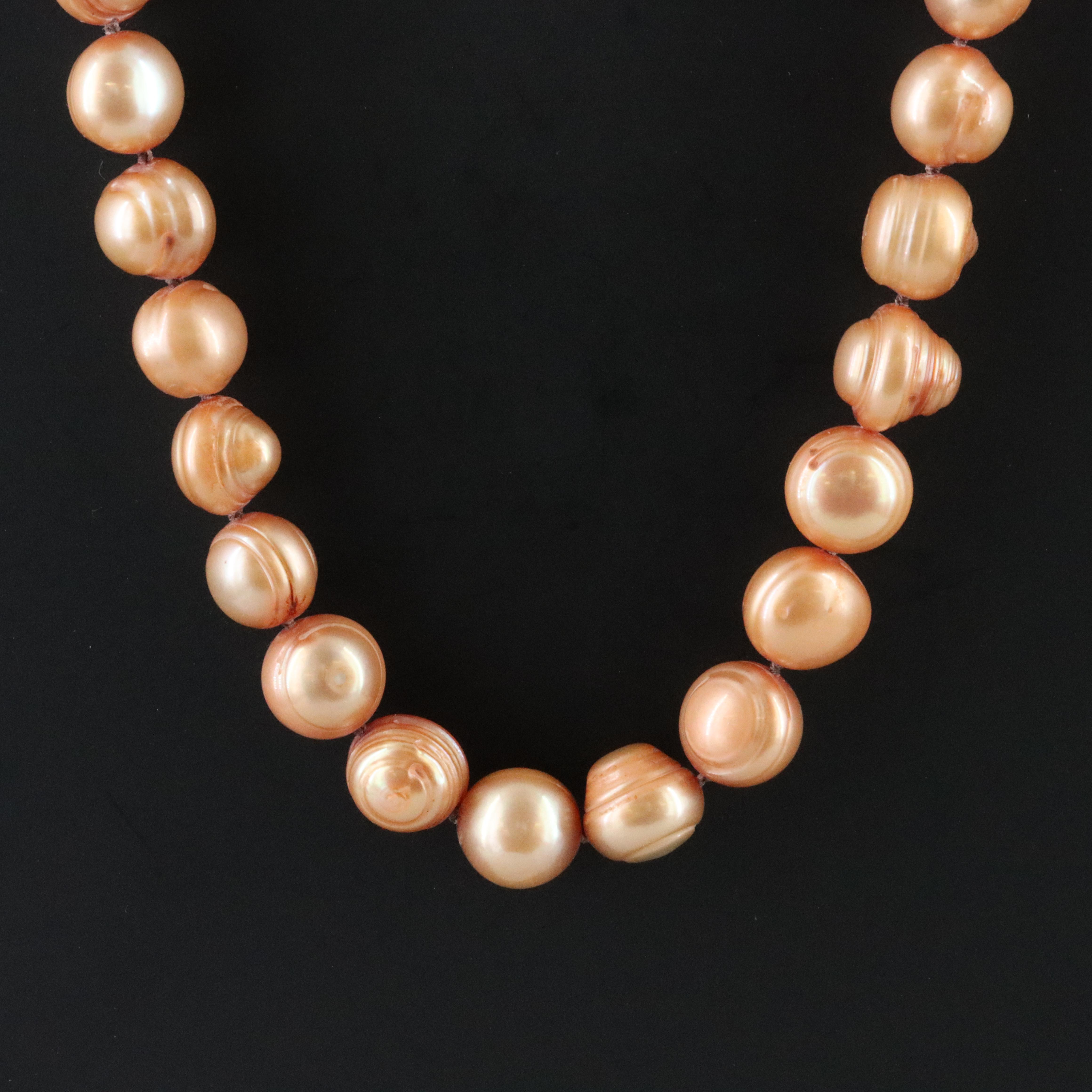 9.50 MM Pearl Necklace with 14K Clasp