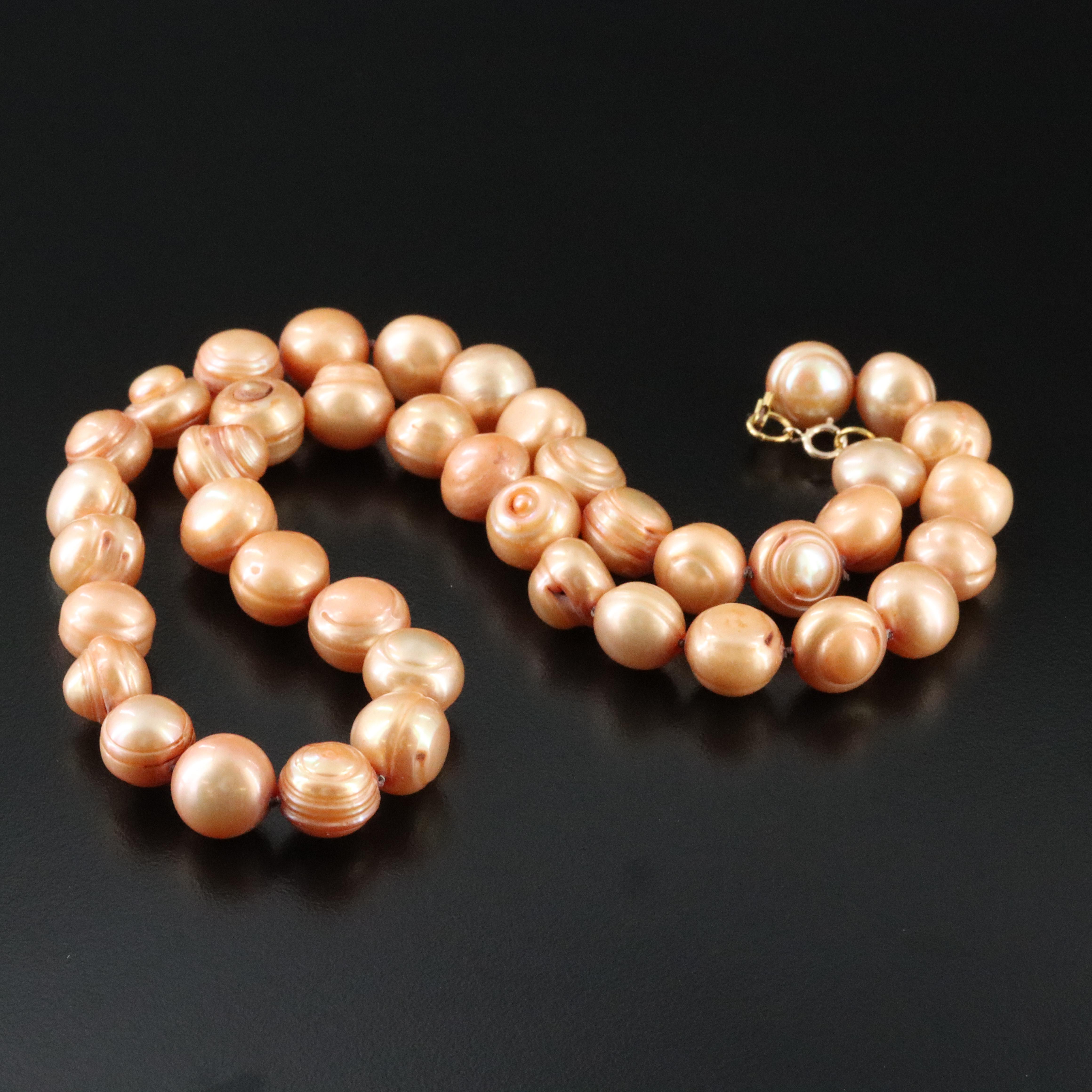 9.50 MM Pearl Necklace with 14K Clasp
