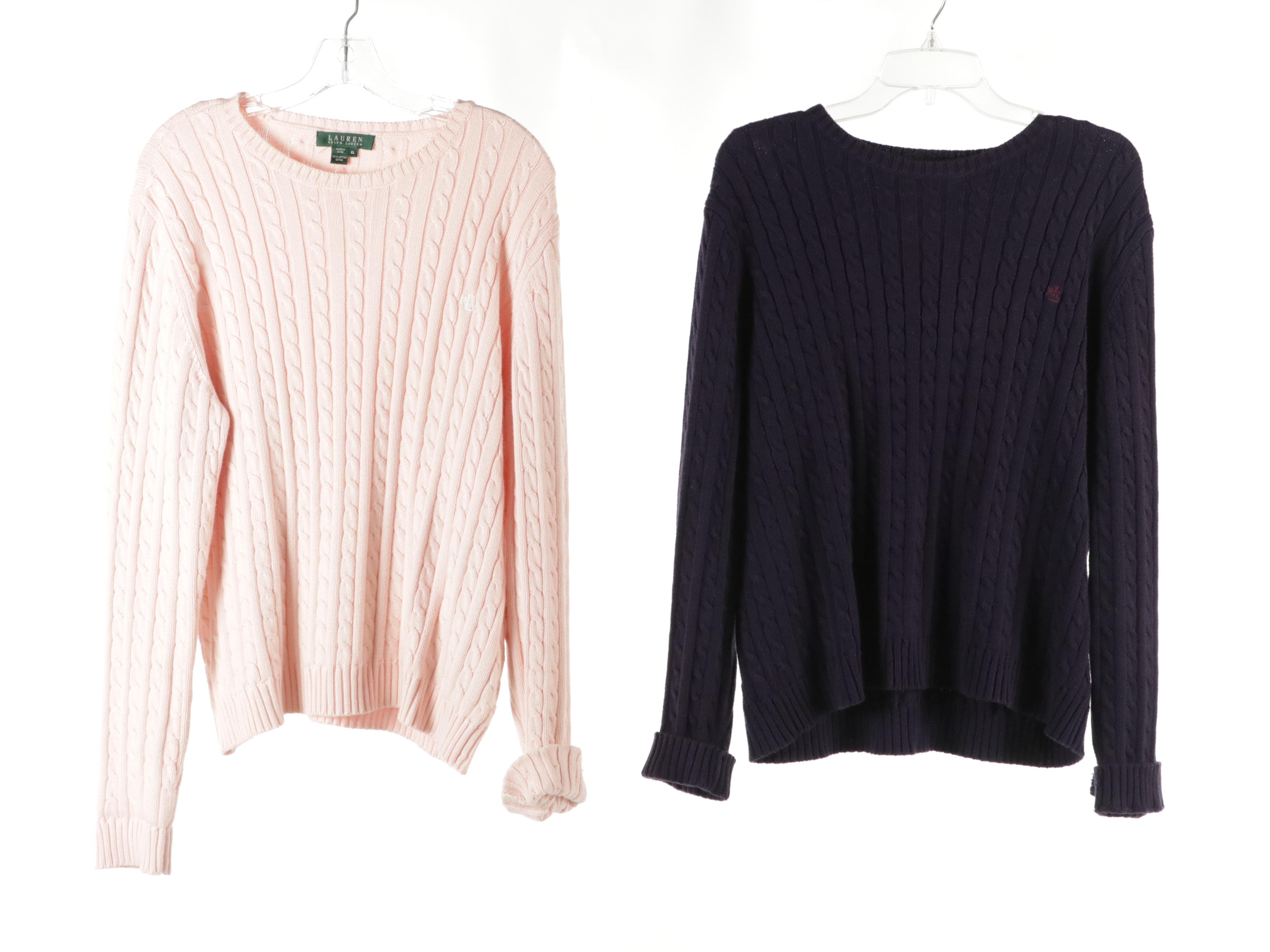Lauren Ralph Lauren Cable Knit Cotton Sweaters, Turtleneck & Fur-Trimmed Sweater