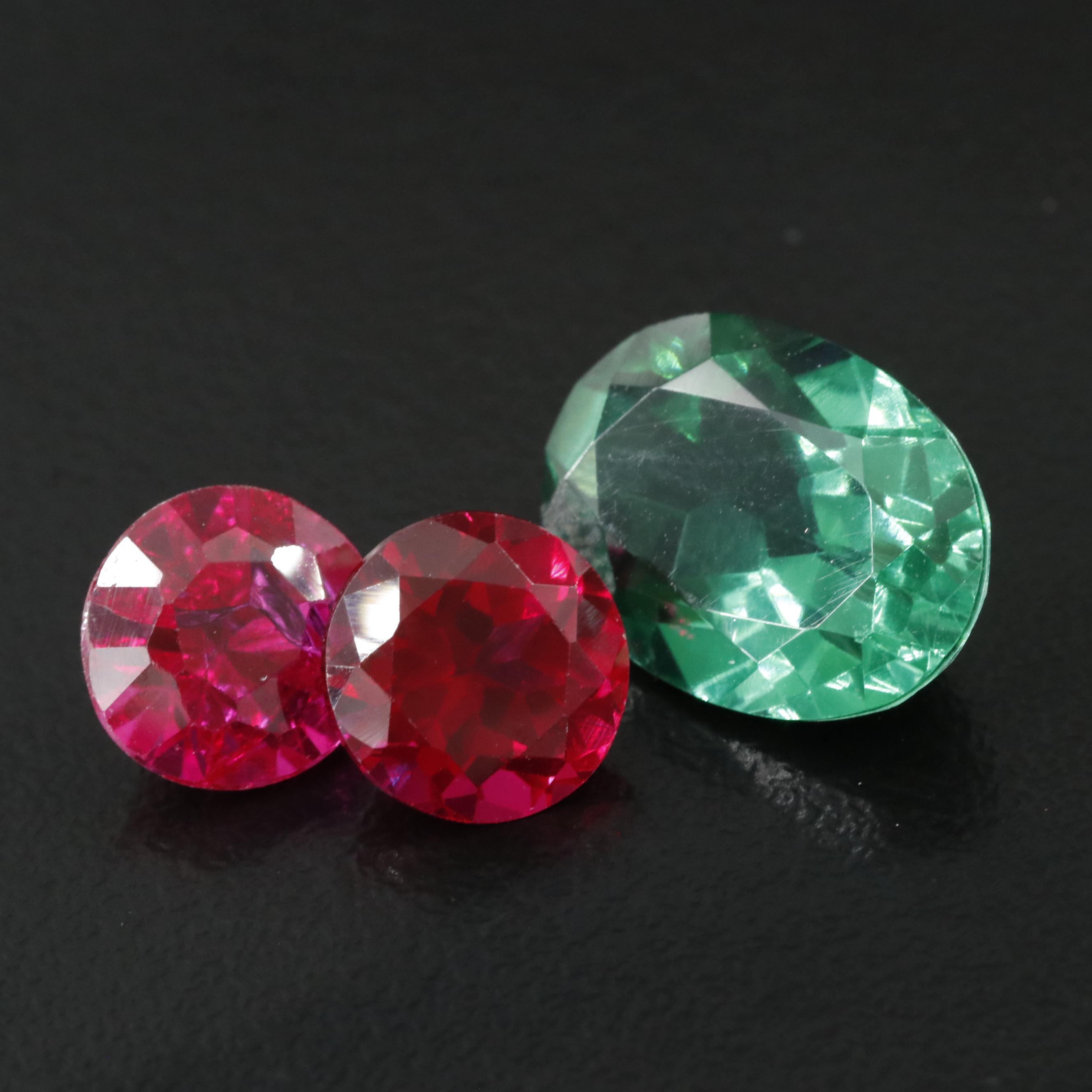 Loose 12.68 CTW Topaz and Lab Grown Rubies