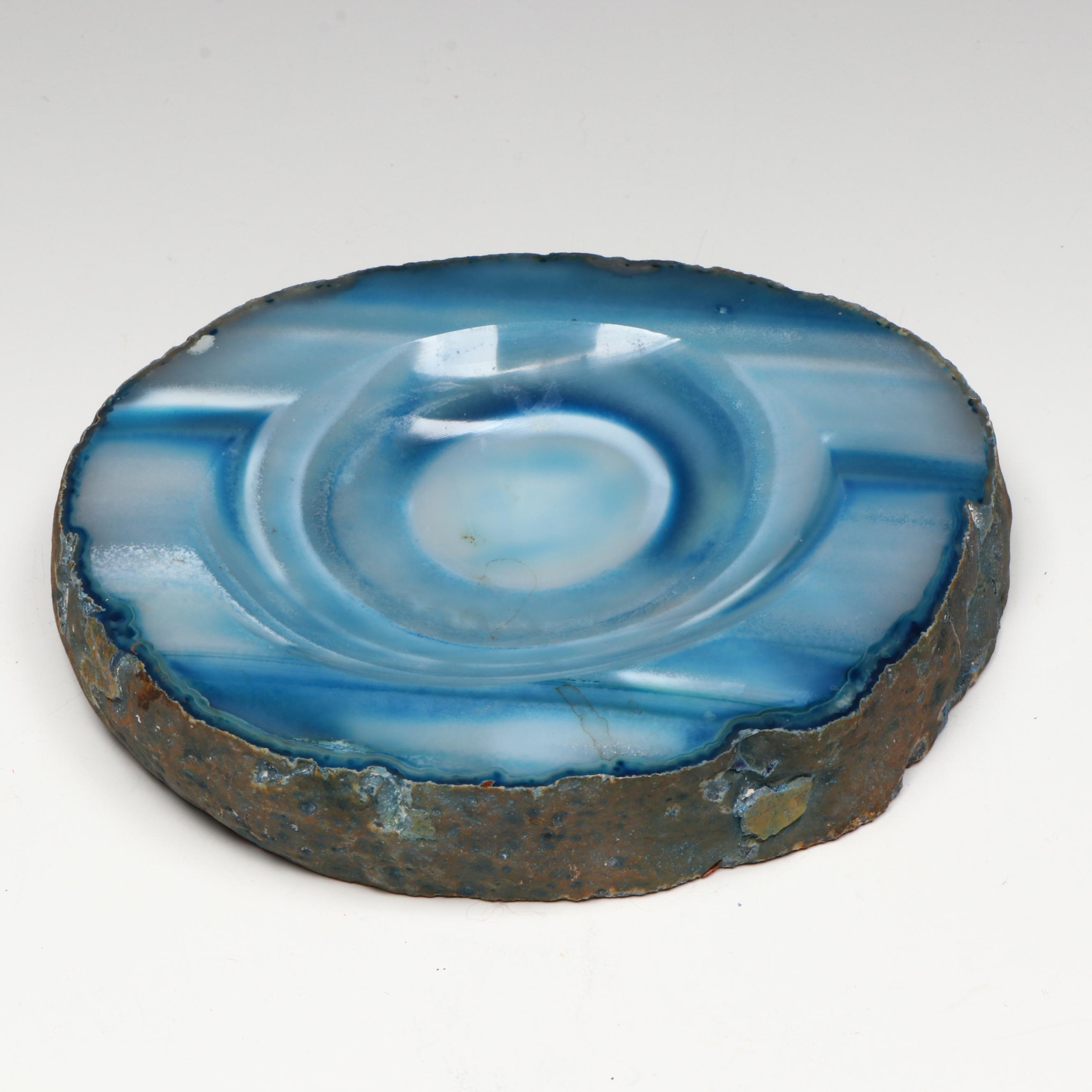 Polished Blue Agate Bowl