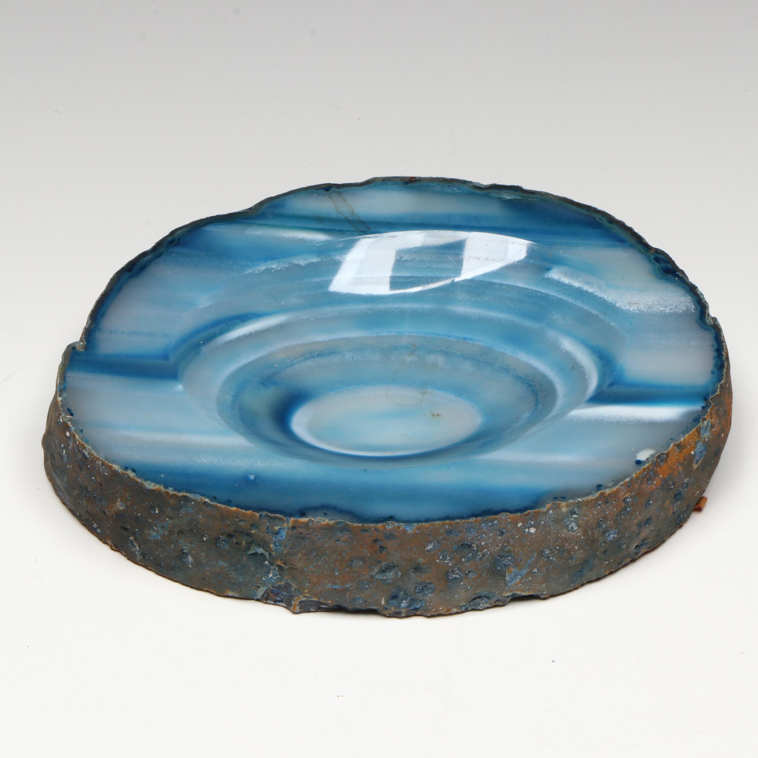 Polished Blue Agate Bowl