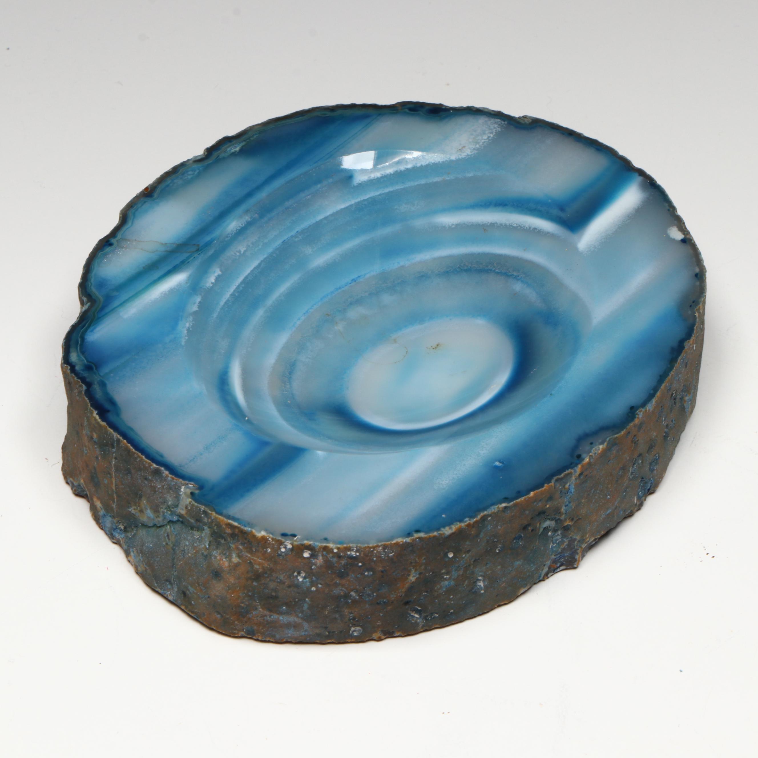 Polished Blue Agate Bowl