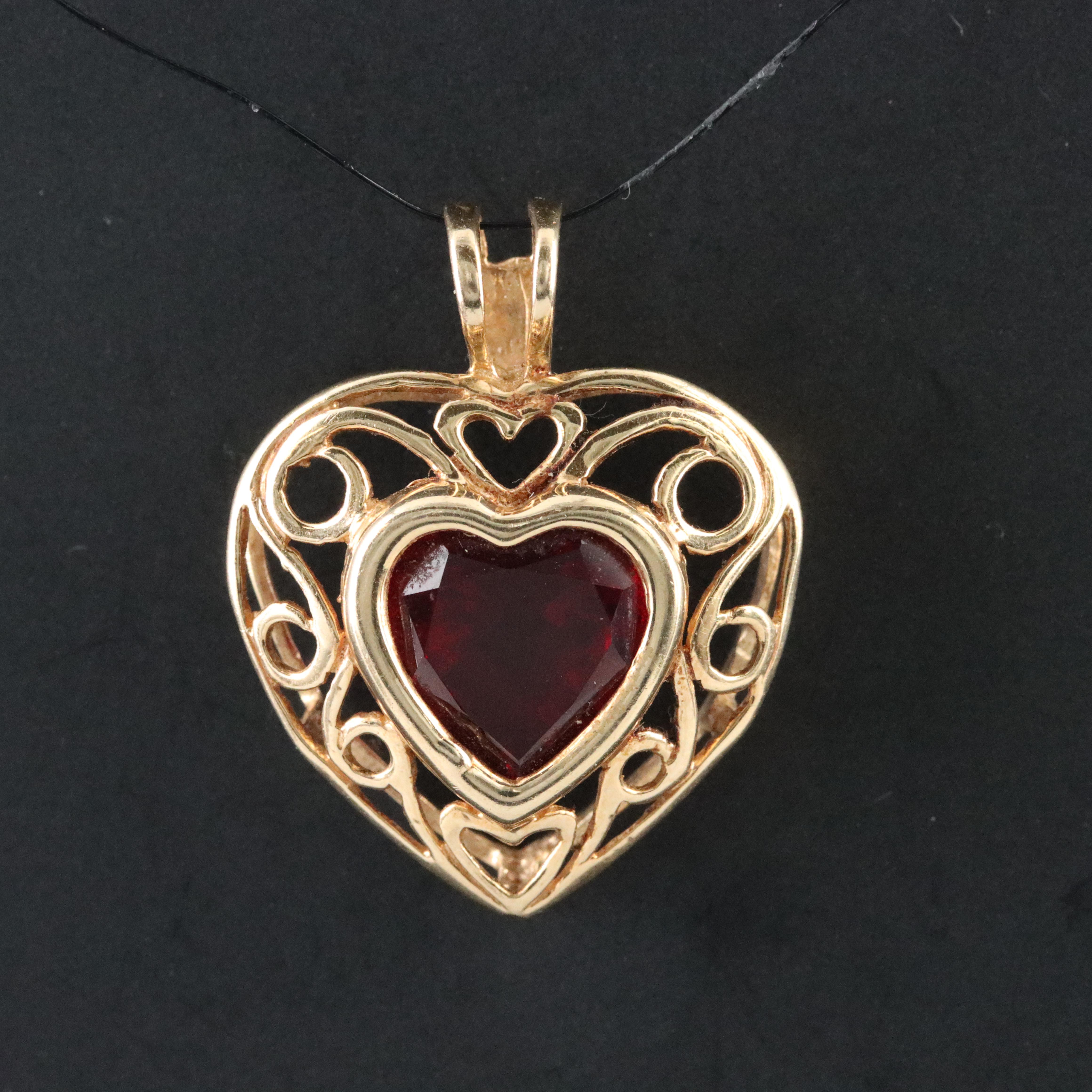 14K Ruby Heart Pendant