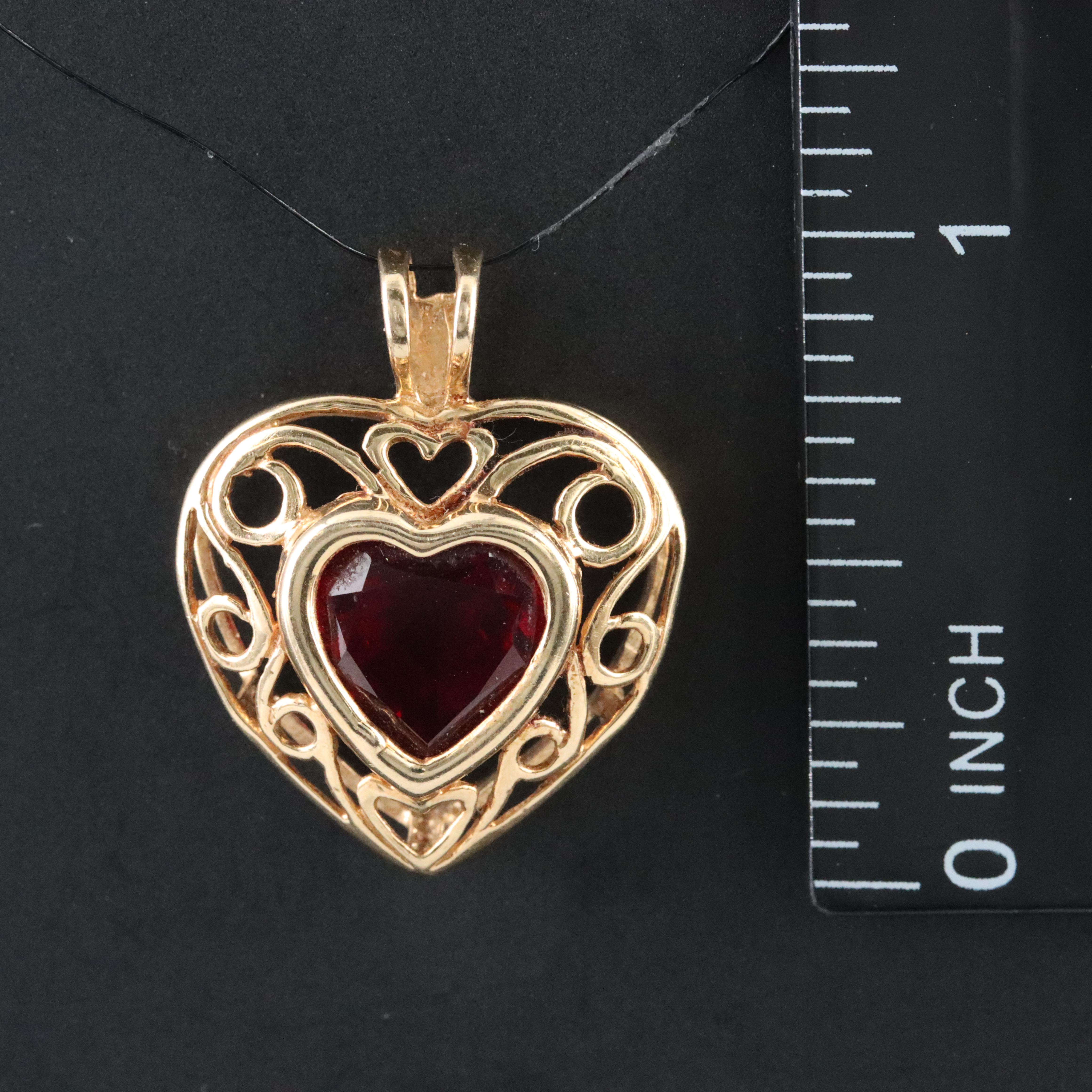 14K Ruby Heart Pendant