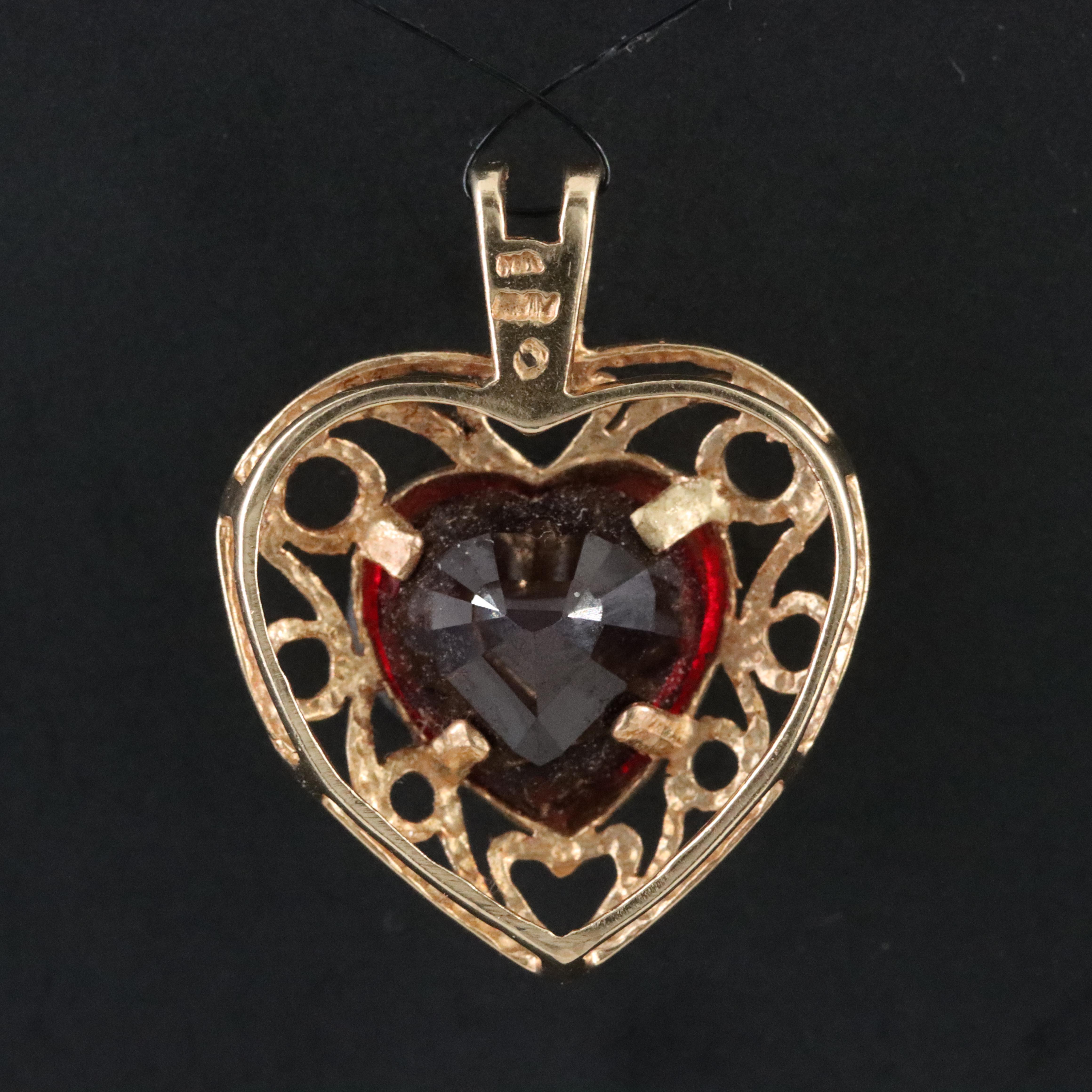 14K Ruby Heart Pendant