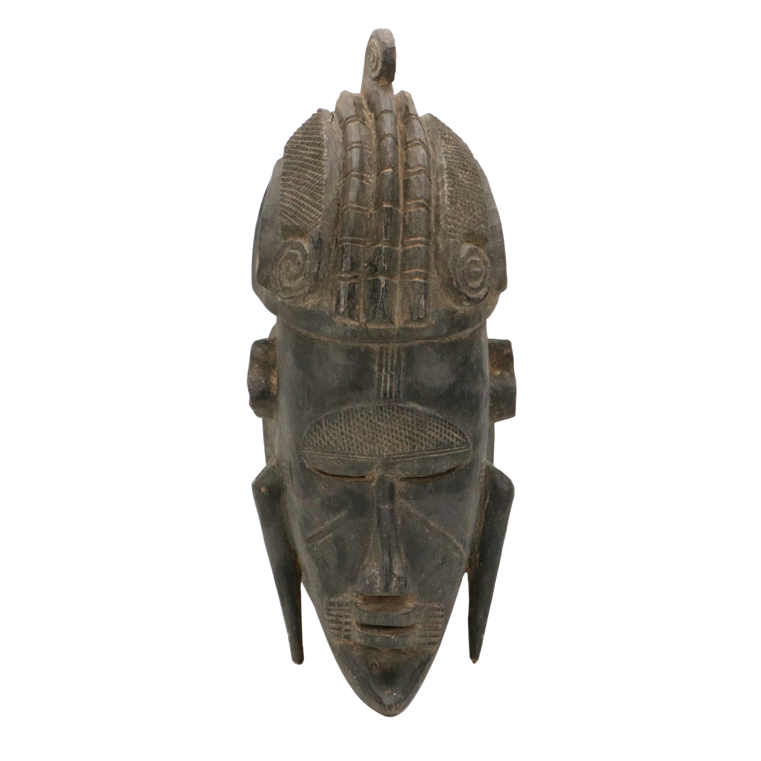 West African Ivory Coast Senufo Carved Wooden Mask