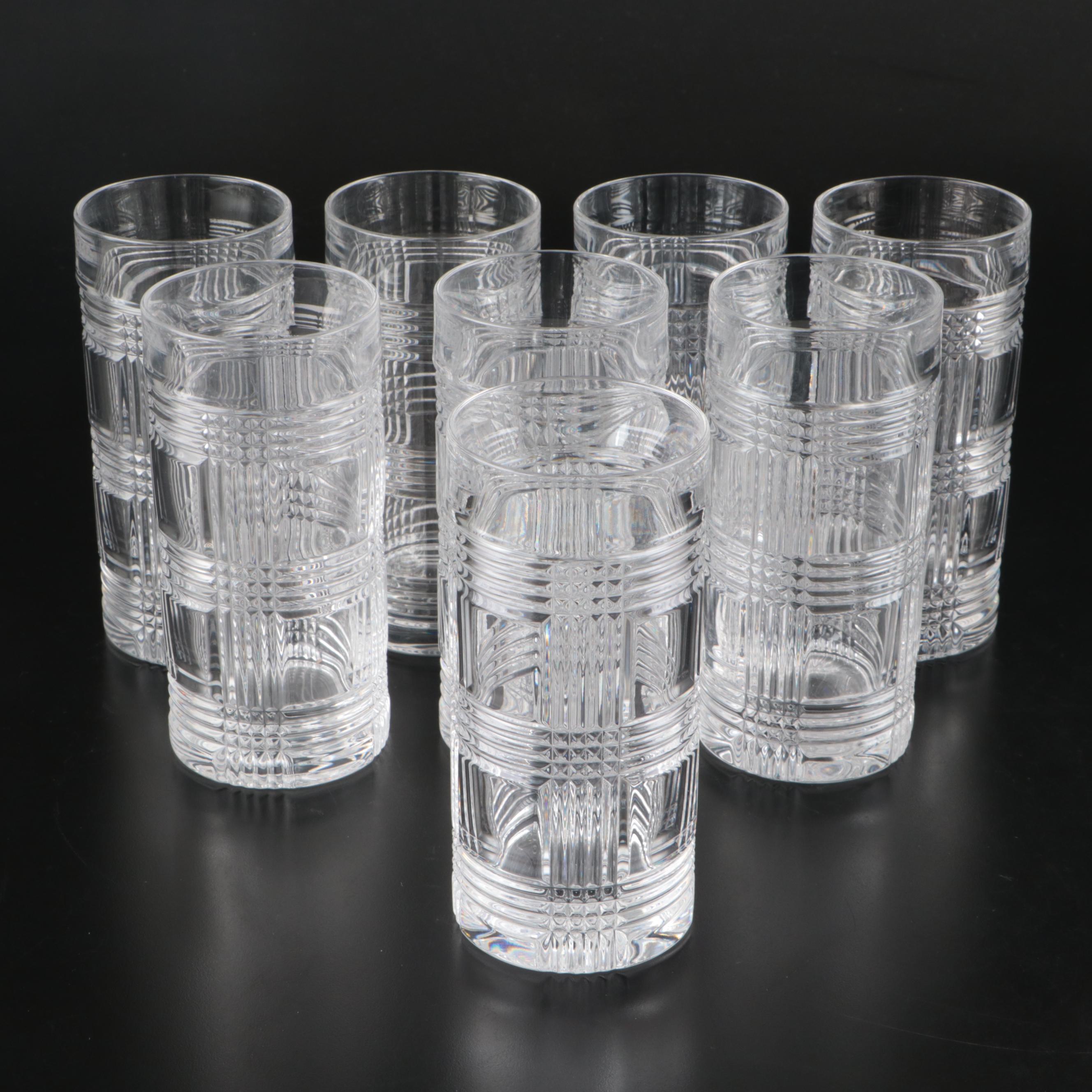 Ralph Lauren "Glen Plaid" Crystal Old Fashioned Glasses and Tumblers