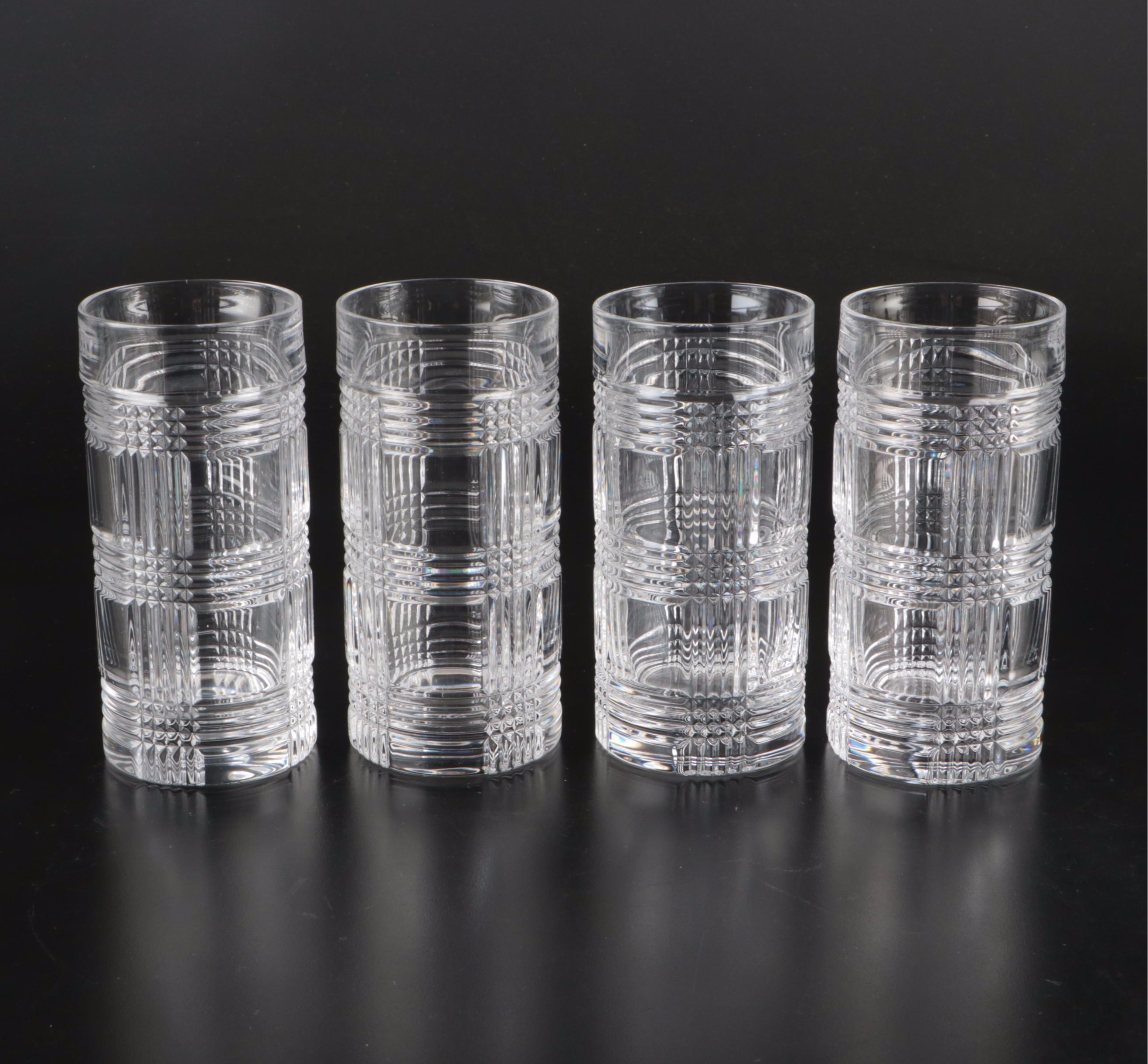 Ralph Lauren "Glen Plaid" Crystal Old Fashioned Glasses and Tumblers