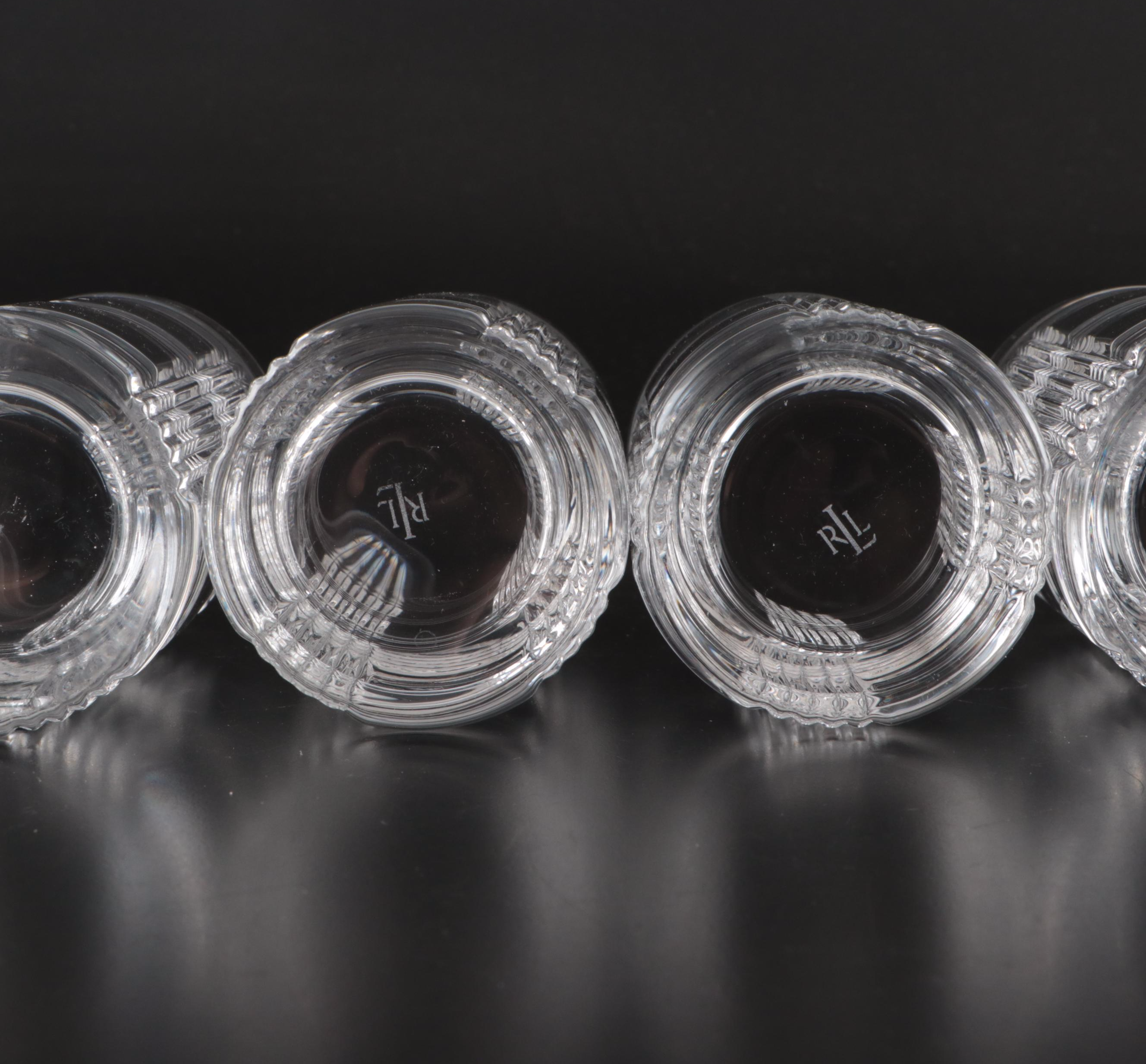 Ralph Lauren "Glen Plaid" Crystal Old Fashioned Glasses and Tumblers