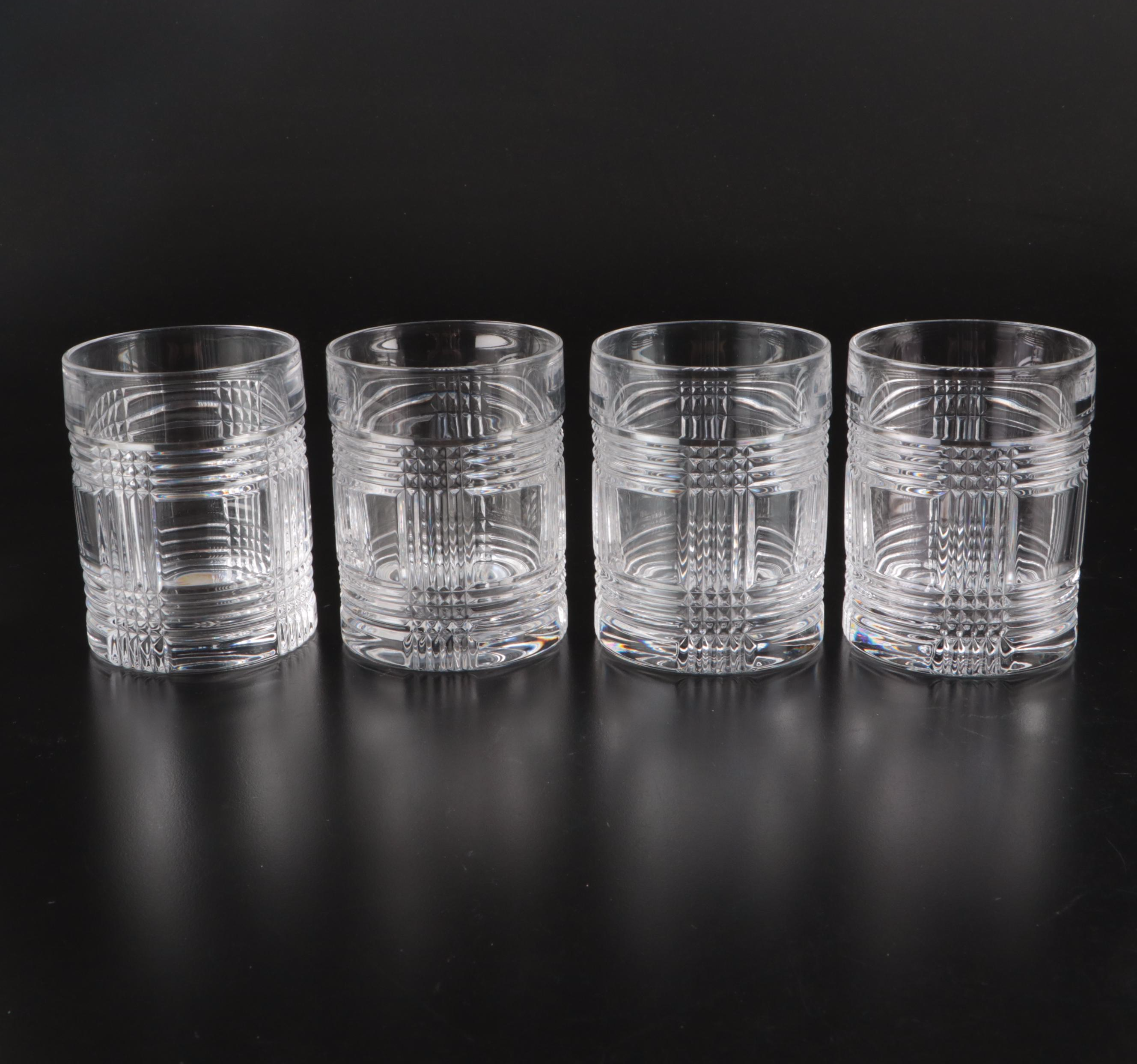 Ralph Lauren "Glen Plaid" Crystal Old Fashioned Glasses and Tumblers
