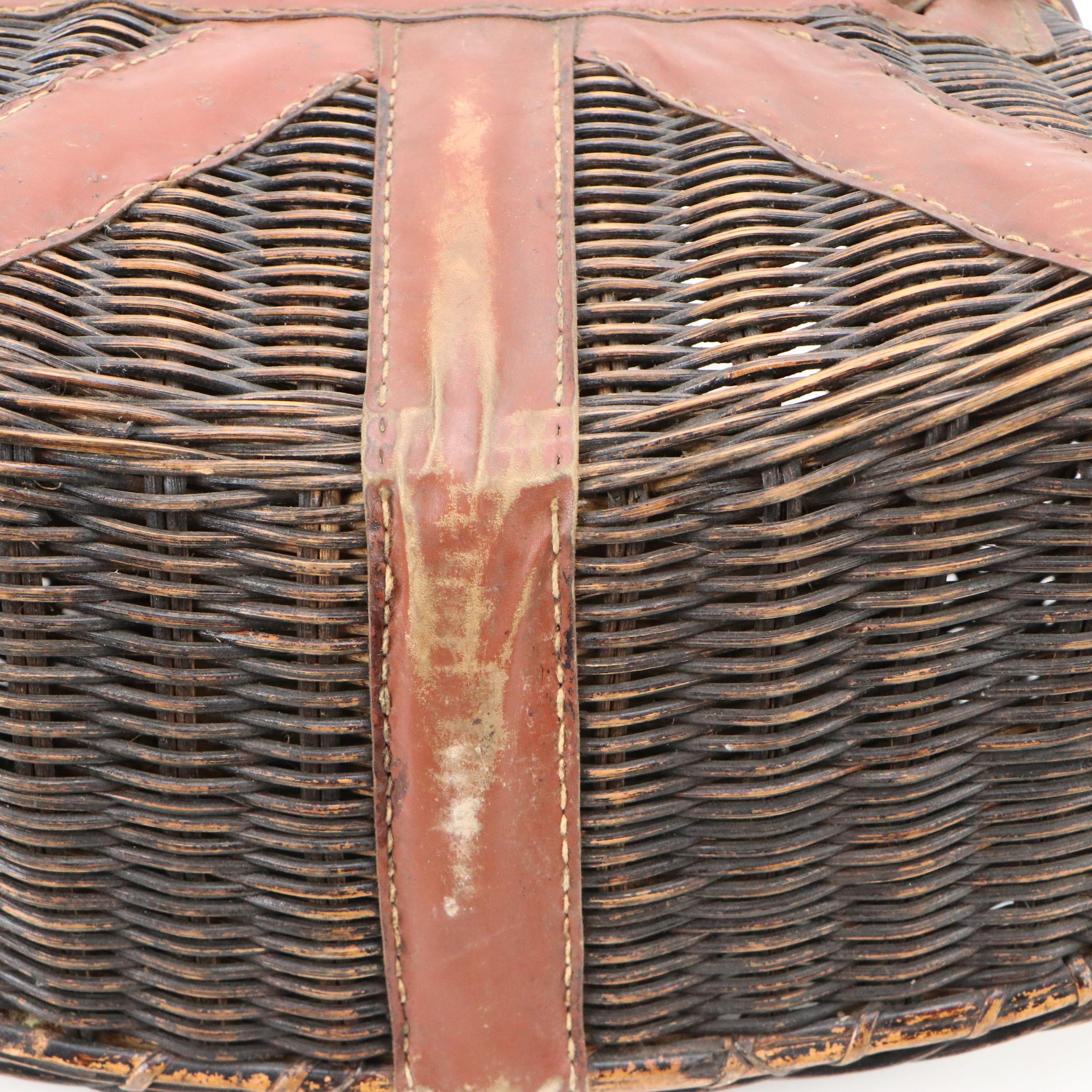 Wicker Fishing Creel and Japanese Style Ikebana Handwoven Basket