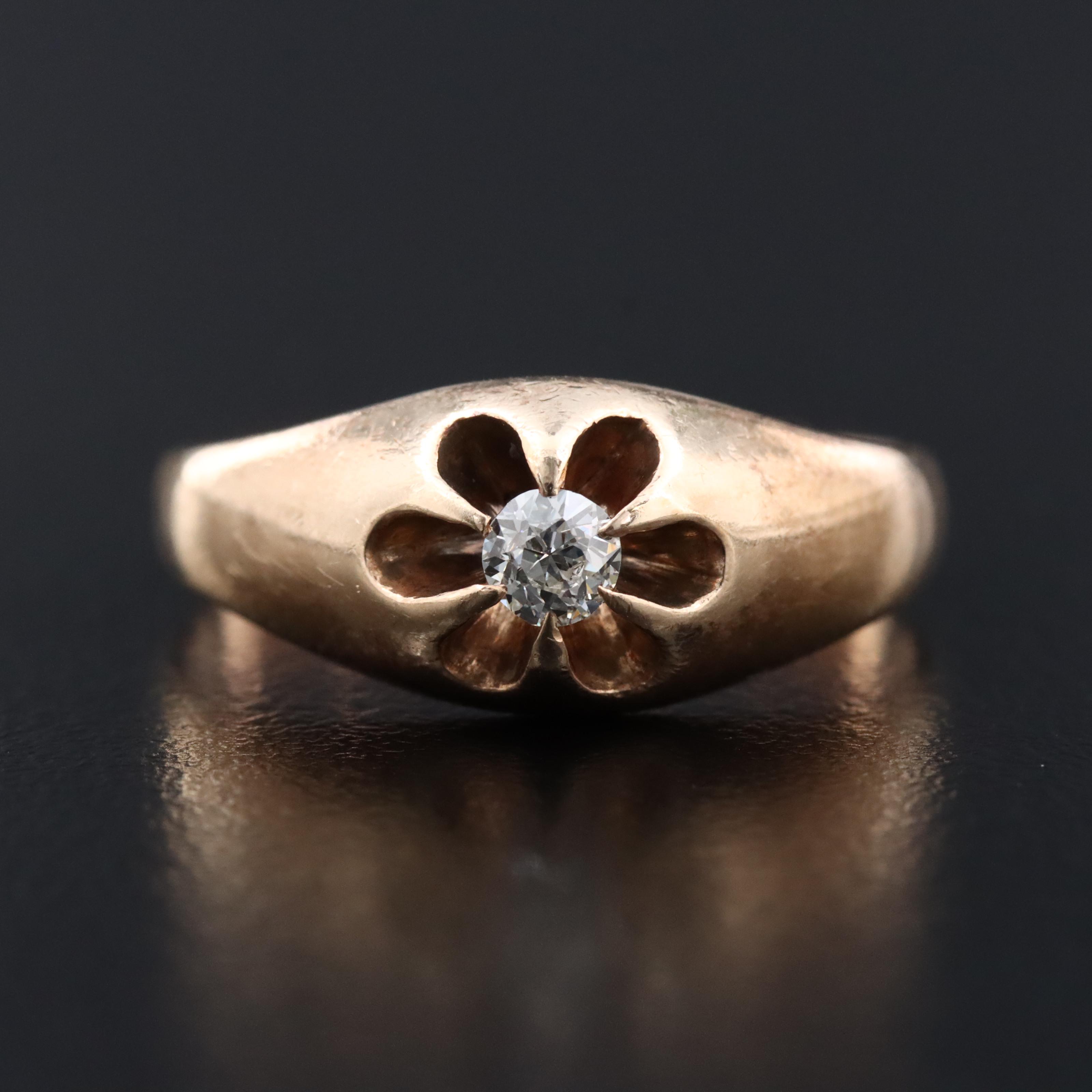 Vintage 14K 0.12 CT Diamond Ring