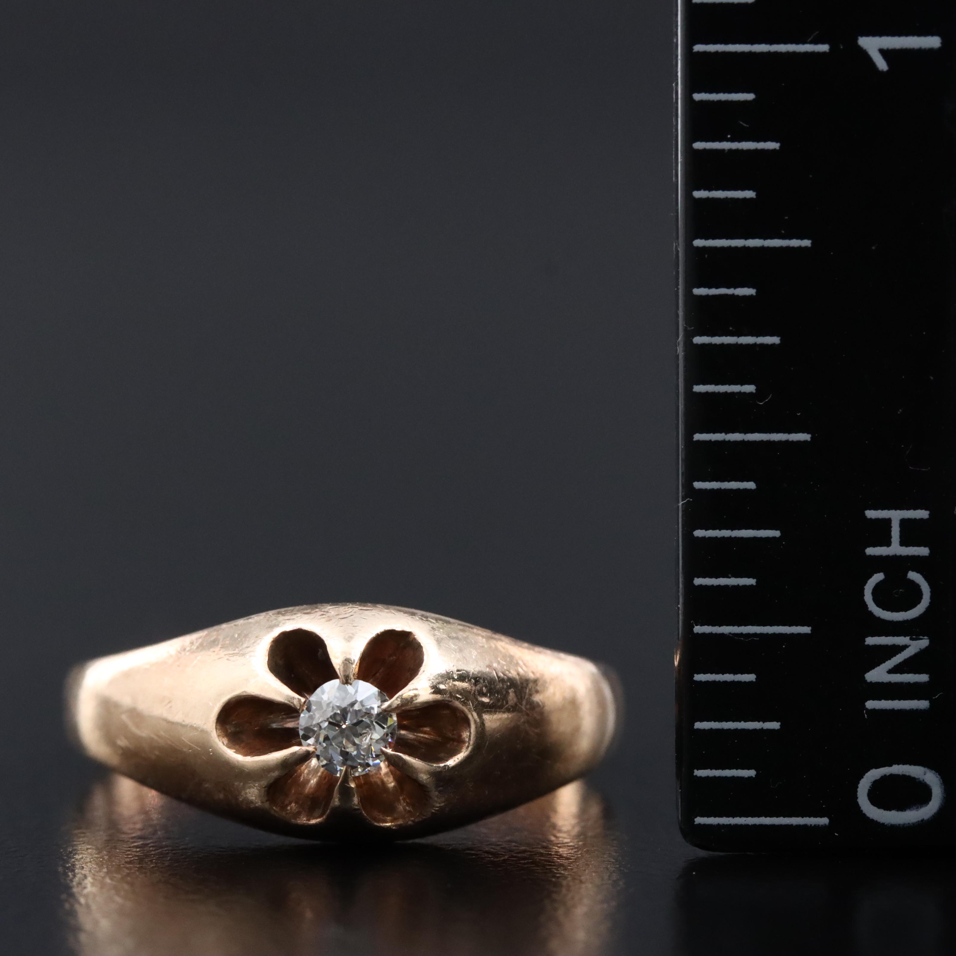 Vintage 14K 0.12 CT Diamond Ring