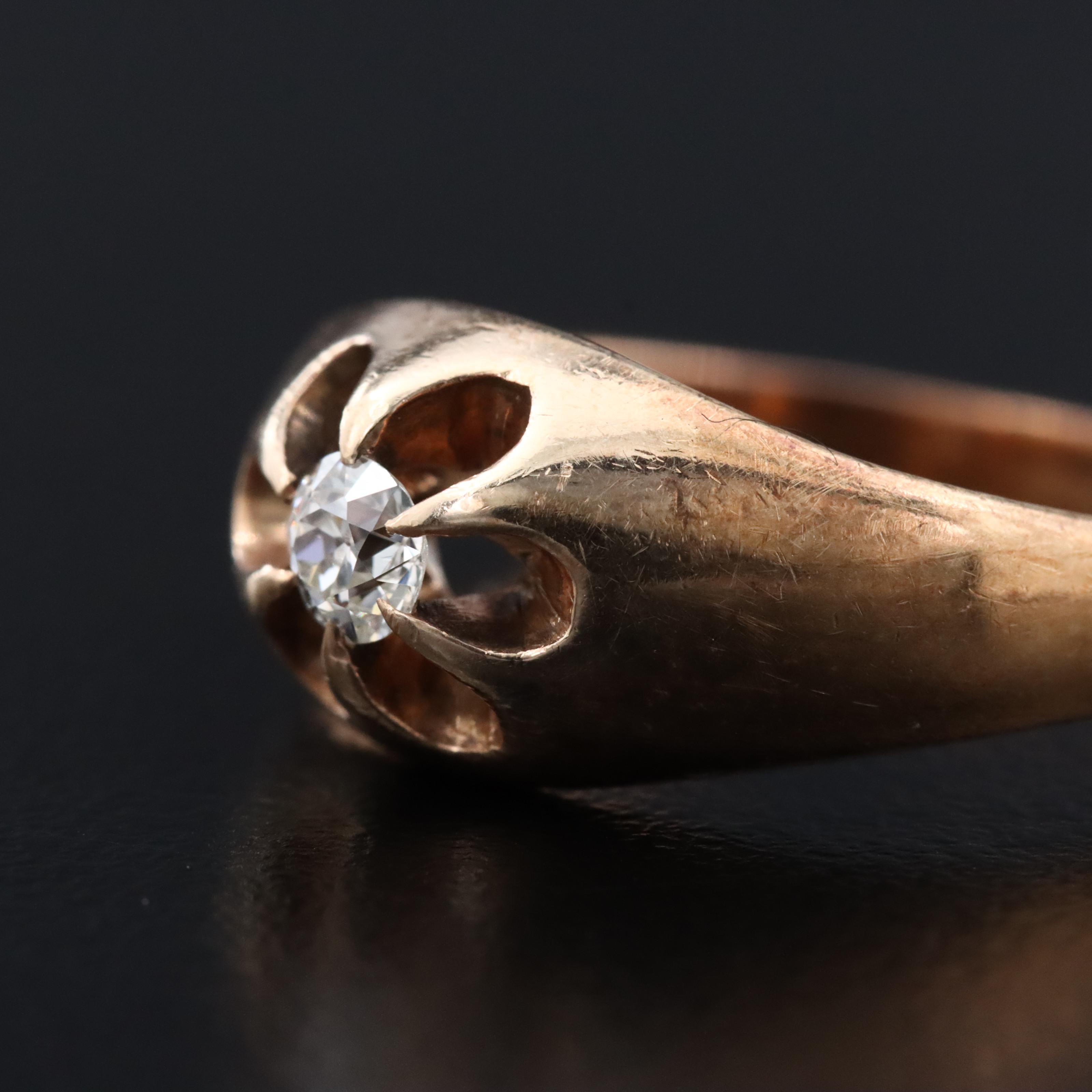 Vintage 14K 0.12 CT Diamond Ring