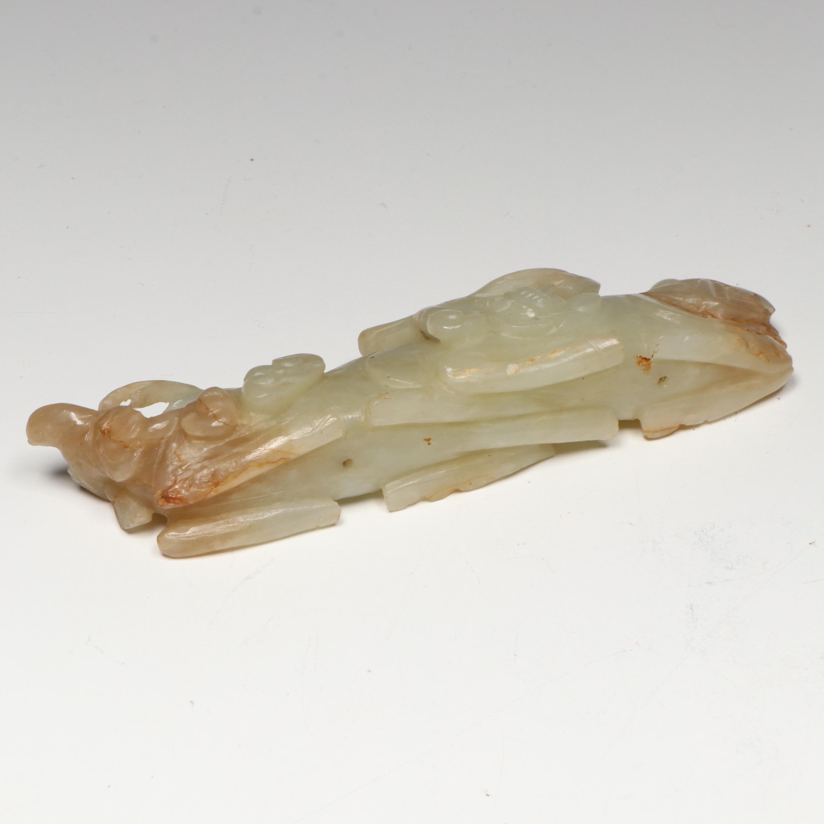 Chinese Carved Serpentine Resting Deer