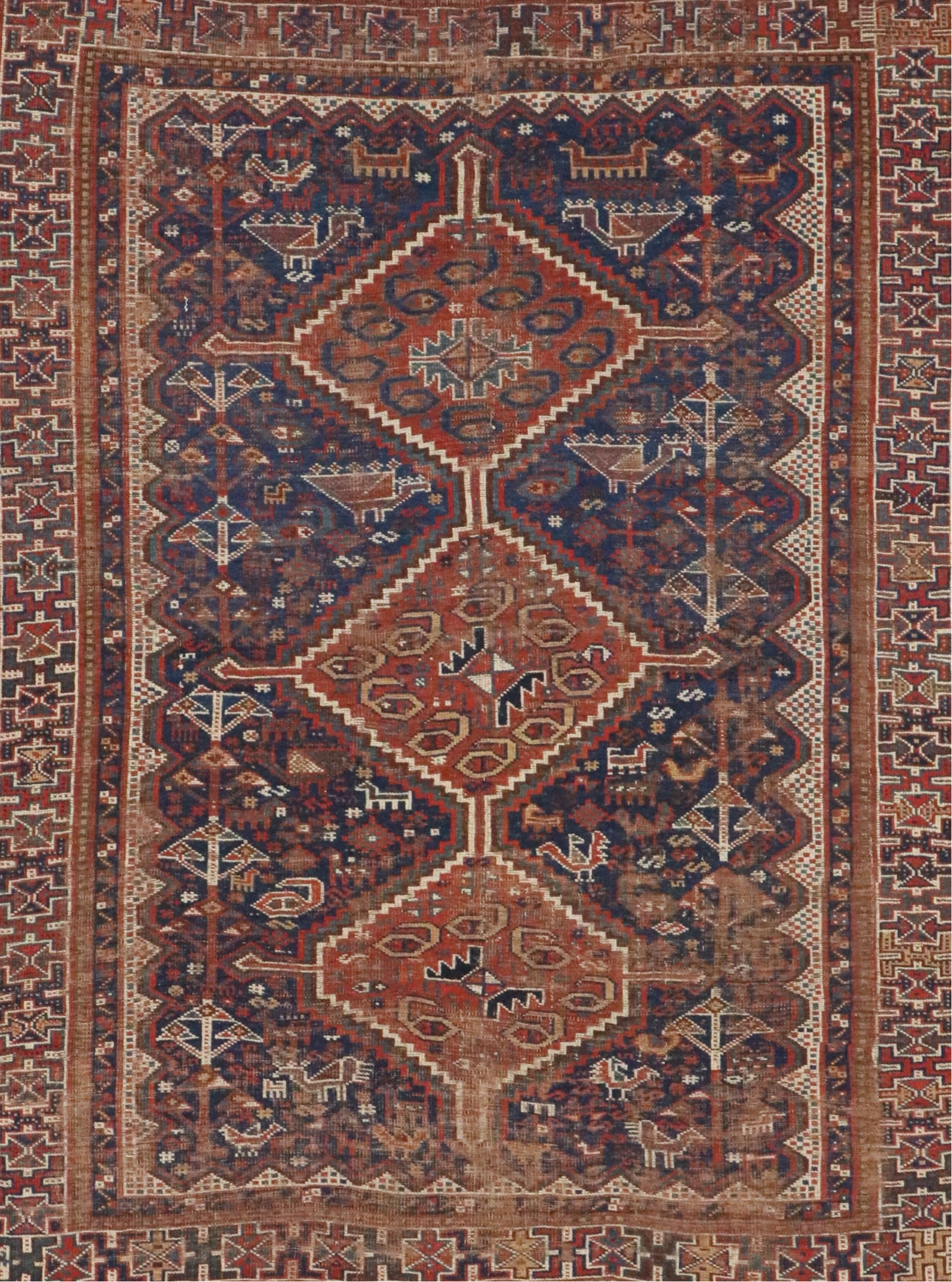 5'7 x 6'8 Hand-Knotted Persian Shiraz Area Rug