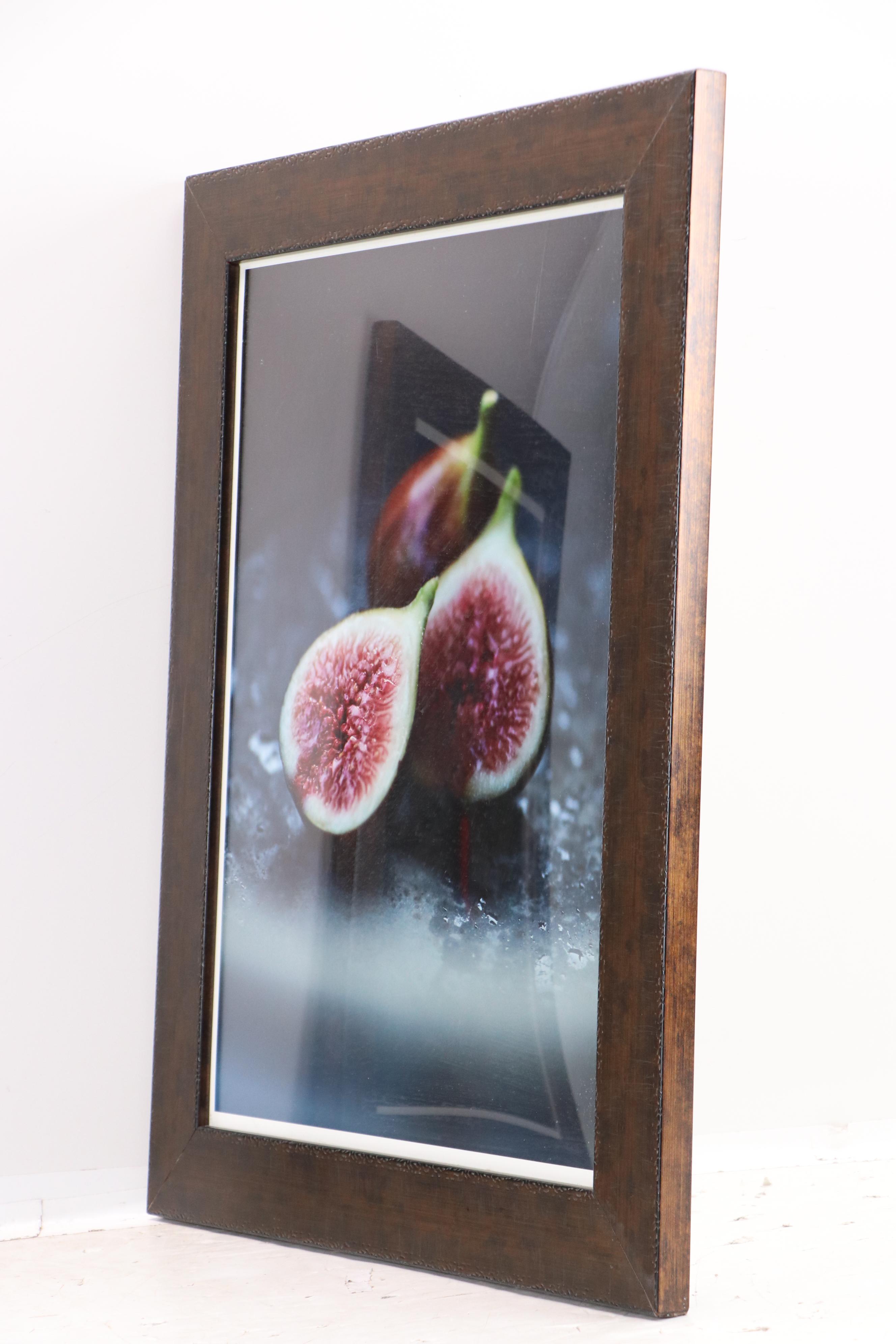 Photographic Giclées of Figs and a Chili Pepper in Engraved Wood Frames