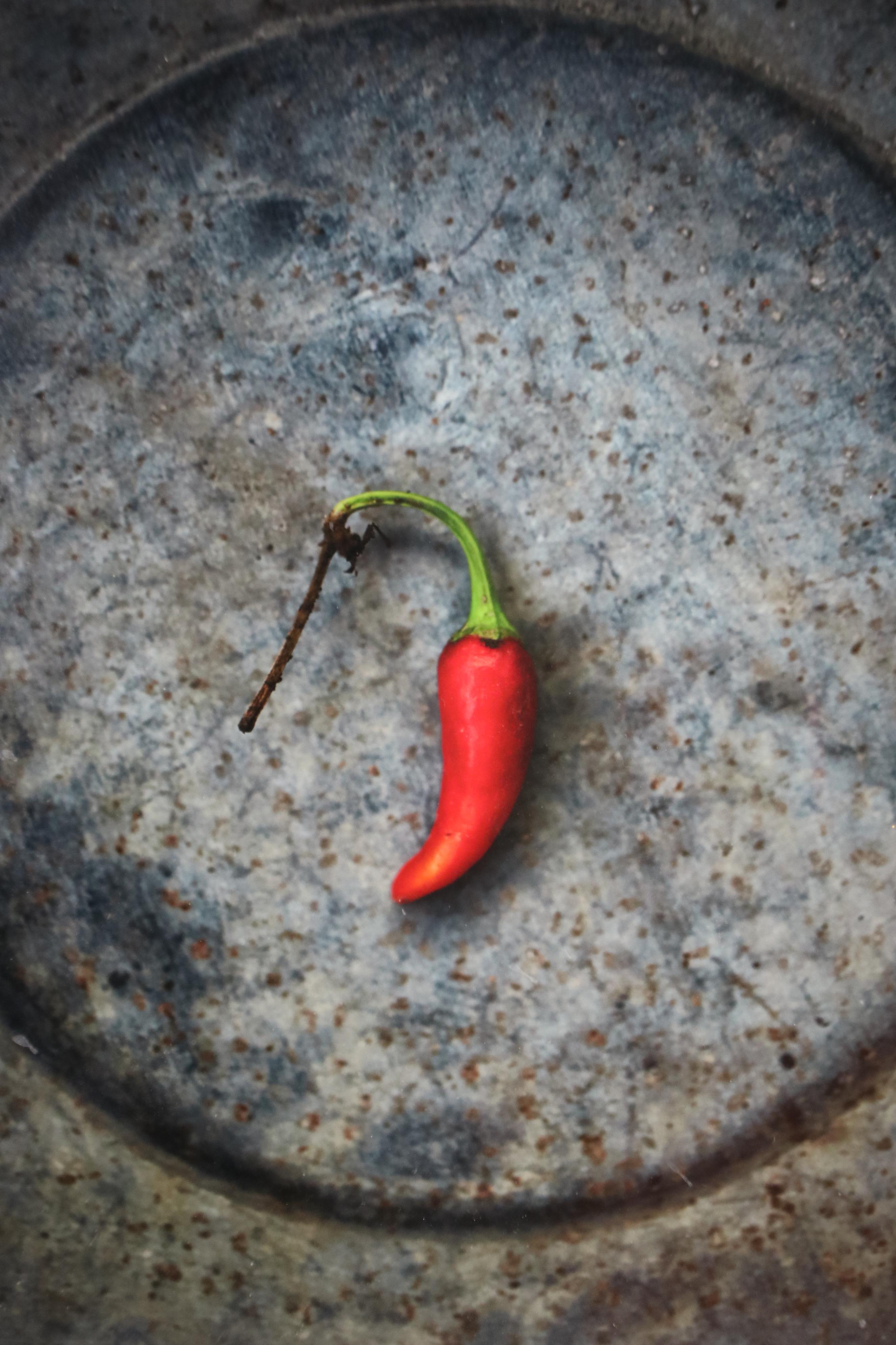 Photographic Giclées of Figs and a Chili Pepper in Engraved Wood Frames