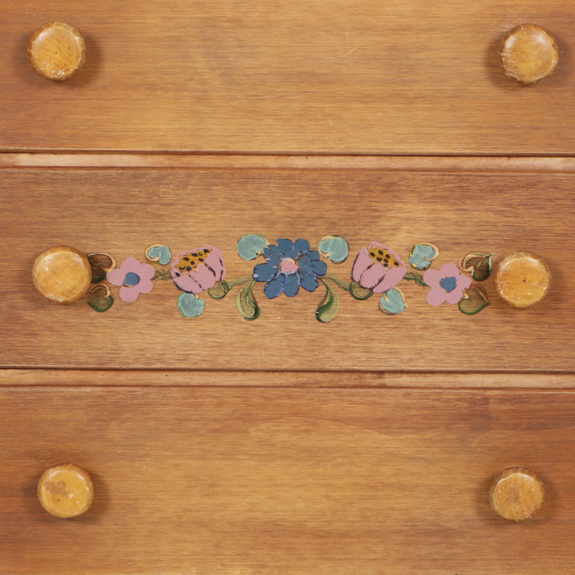 Coronado Southwestern Style Paint Decorated Chest of Drawers