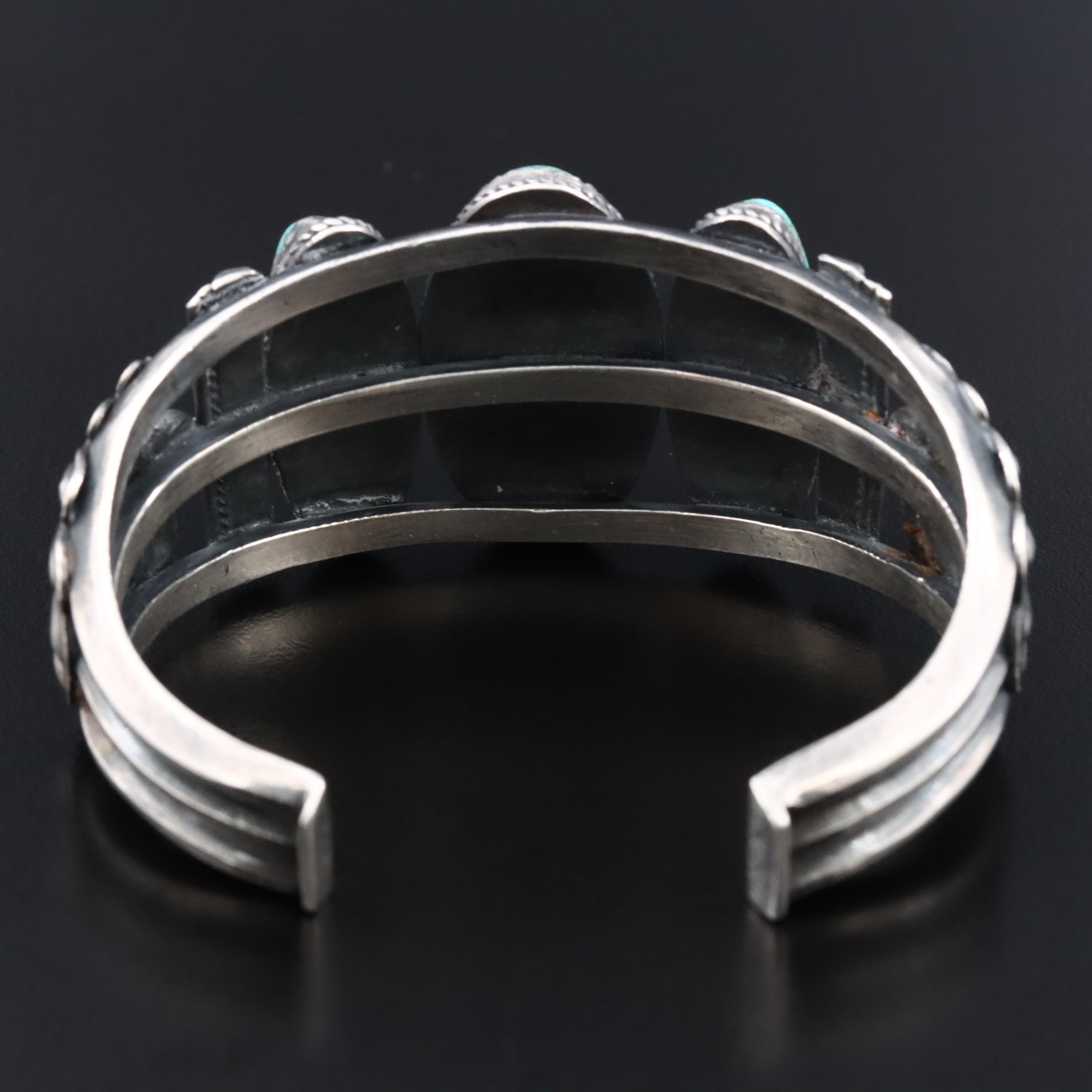 Eugene Mitchell Navajo Diné Sterling Turquoise Cuff Bracelet