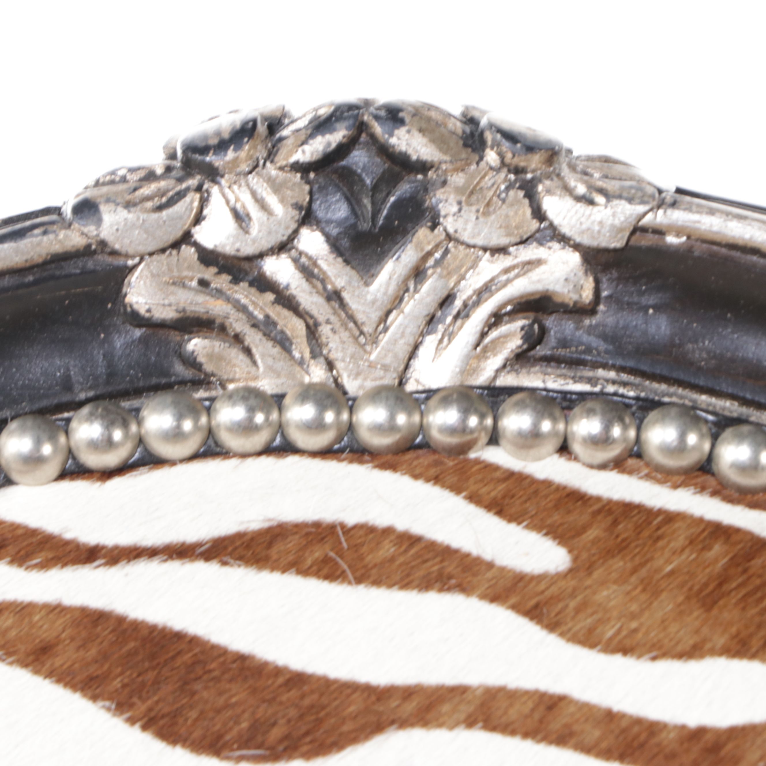 Sheraton Style Armchair with Faux Zebra Upholstery