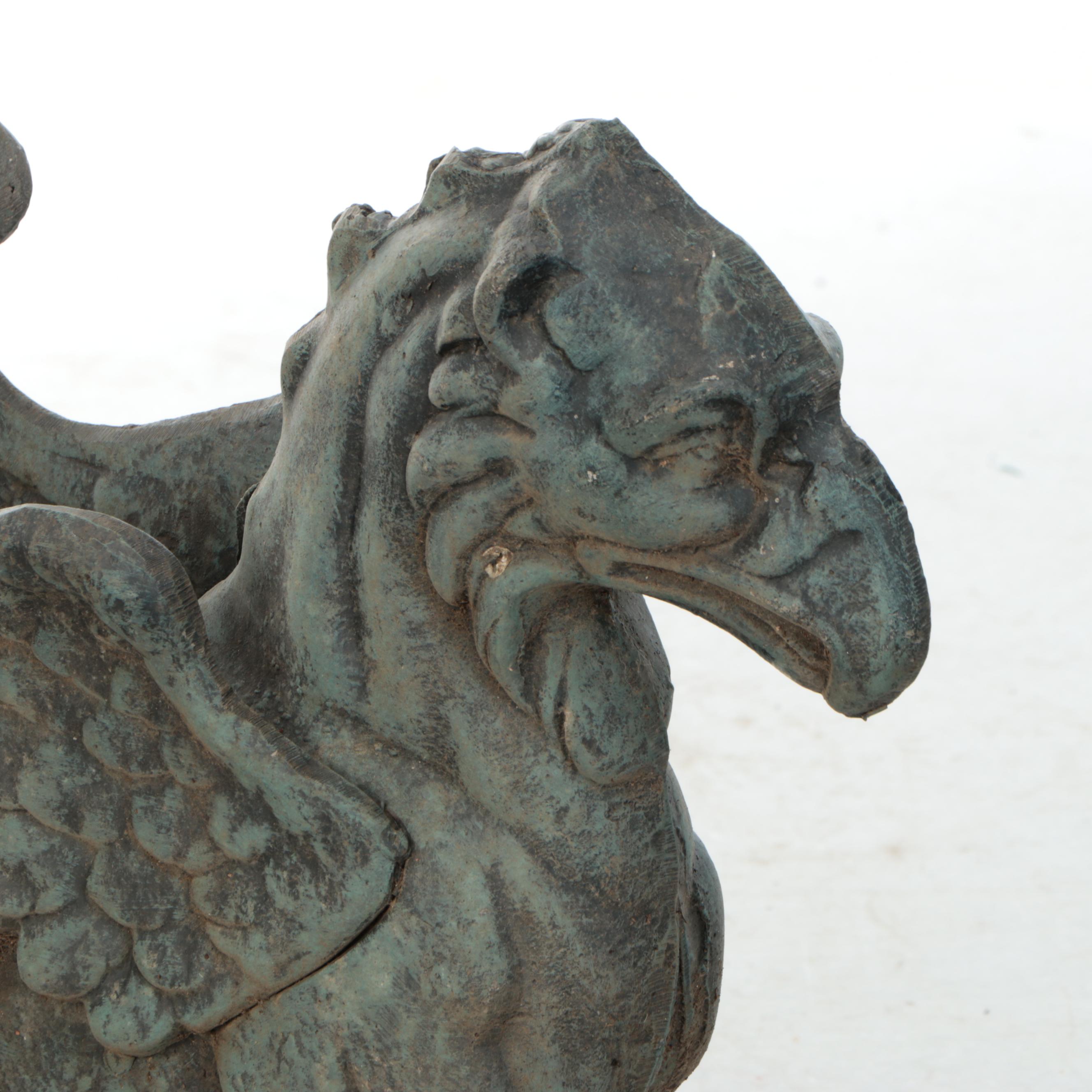 Cast Metal Griffin Outdoor Sculpture