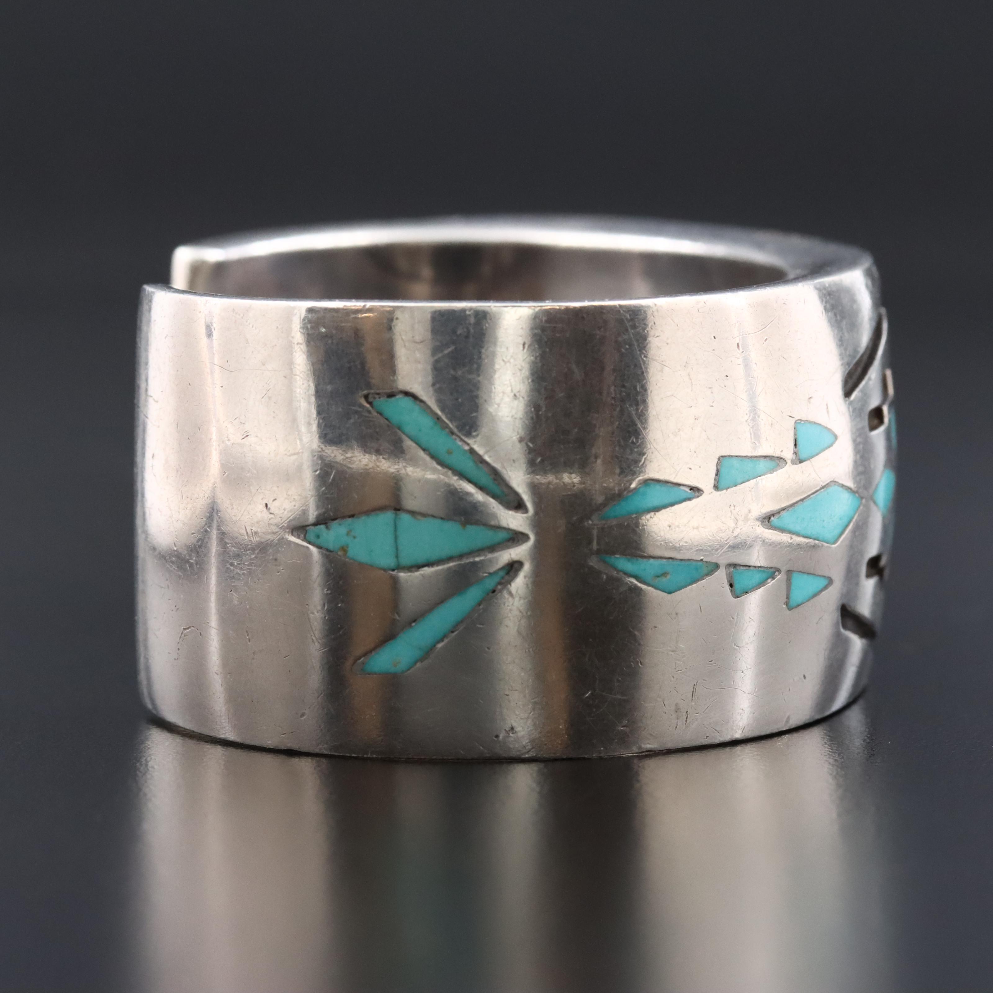 Southwestern Tommie K. Wanika Sterling Turquoise Cuff Bracelet