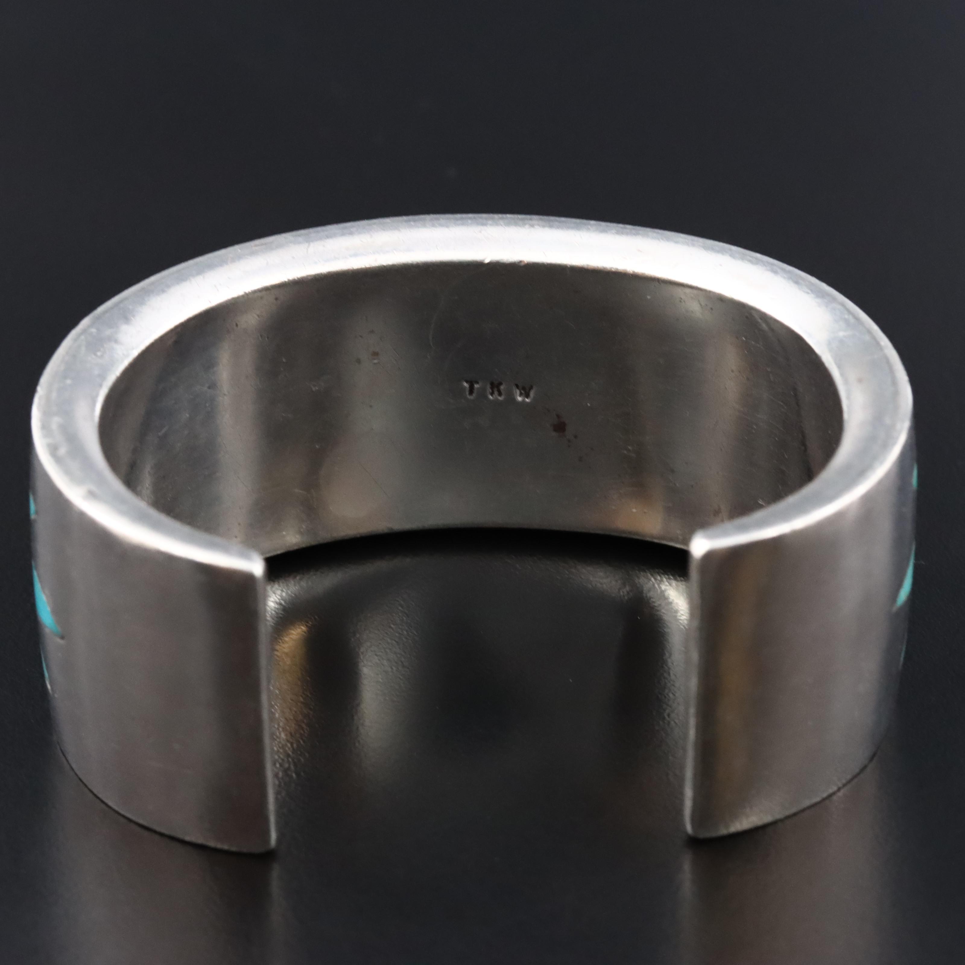 Southwestern Tommie K. Wanika Sterling Turquoise Cuff Bracelet