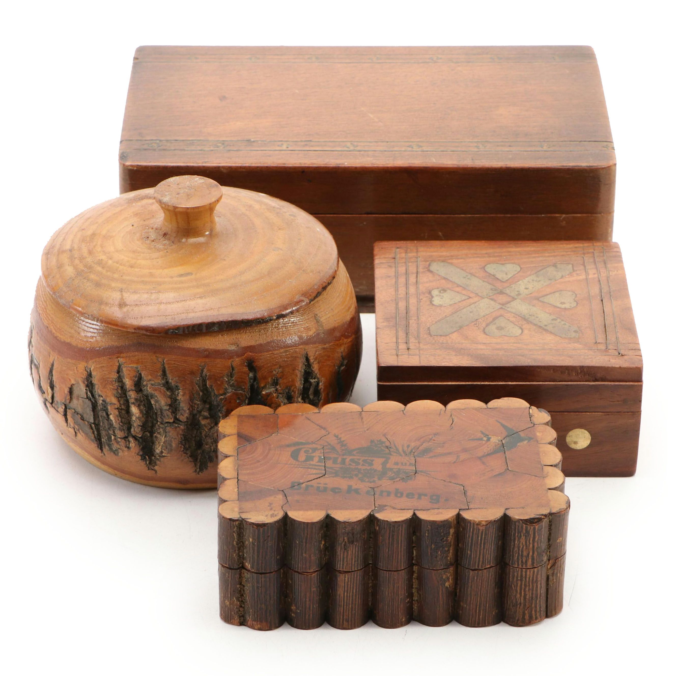 Pine Bark and Other Wooden Decorative Boxes