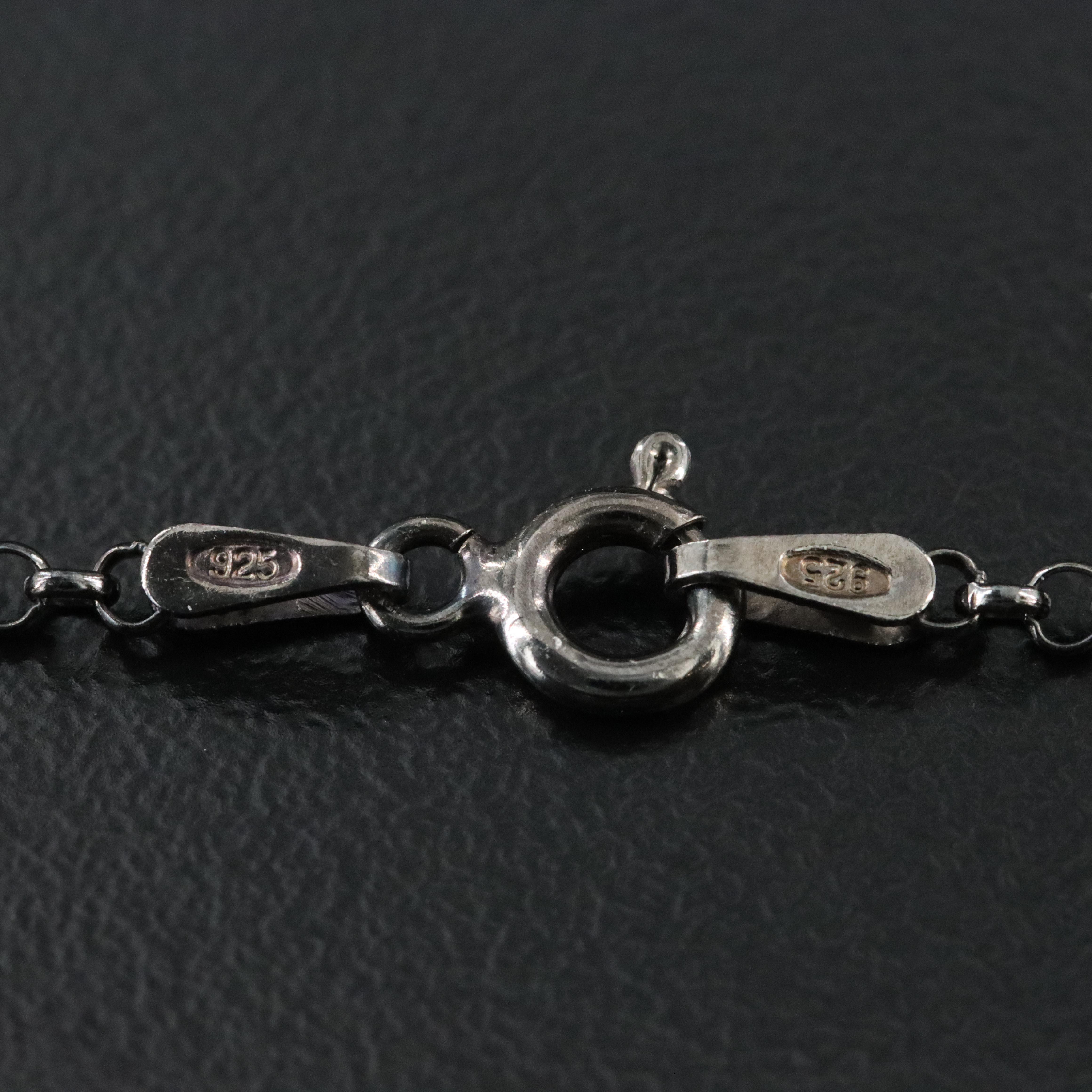 Sterling Seraphinite, Citrine and Amethyst Enhancer Pendant Necklace