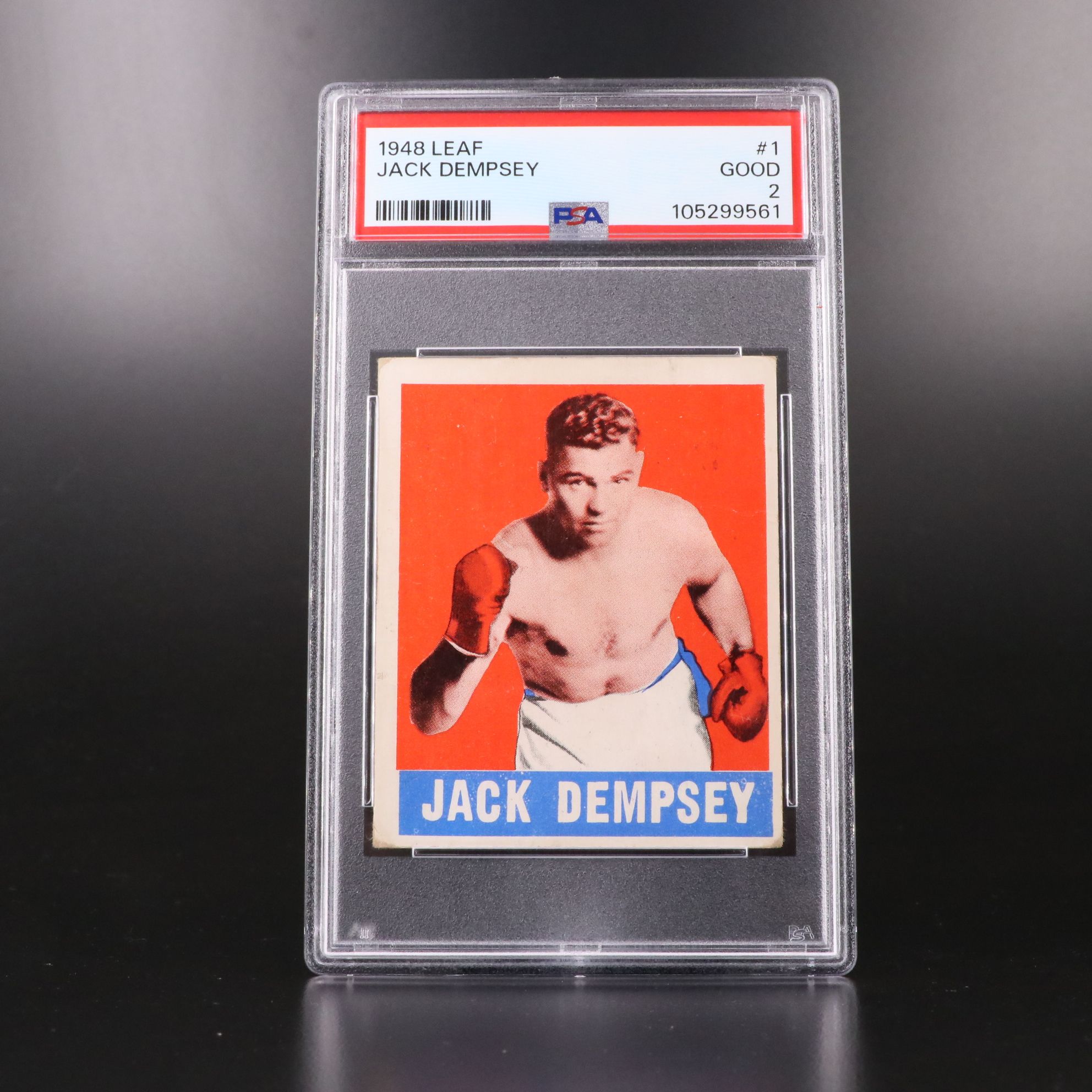 1948 Leaf Jack Dempsey Boxing Card Graded PSA 2