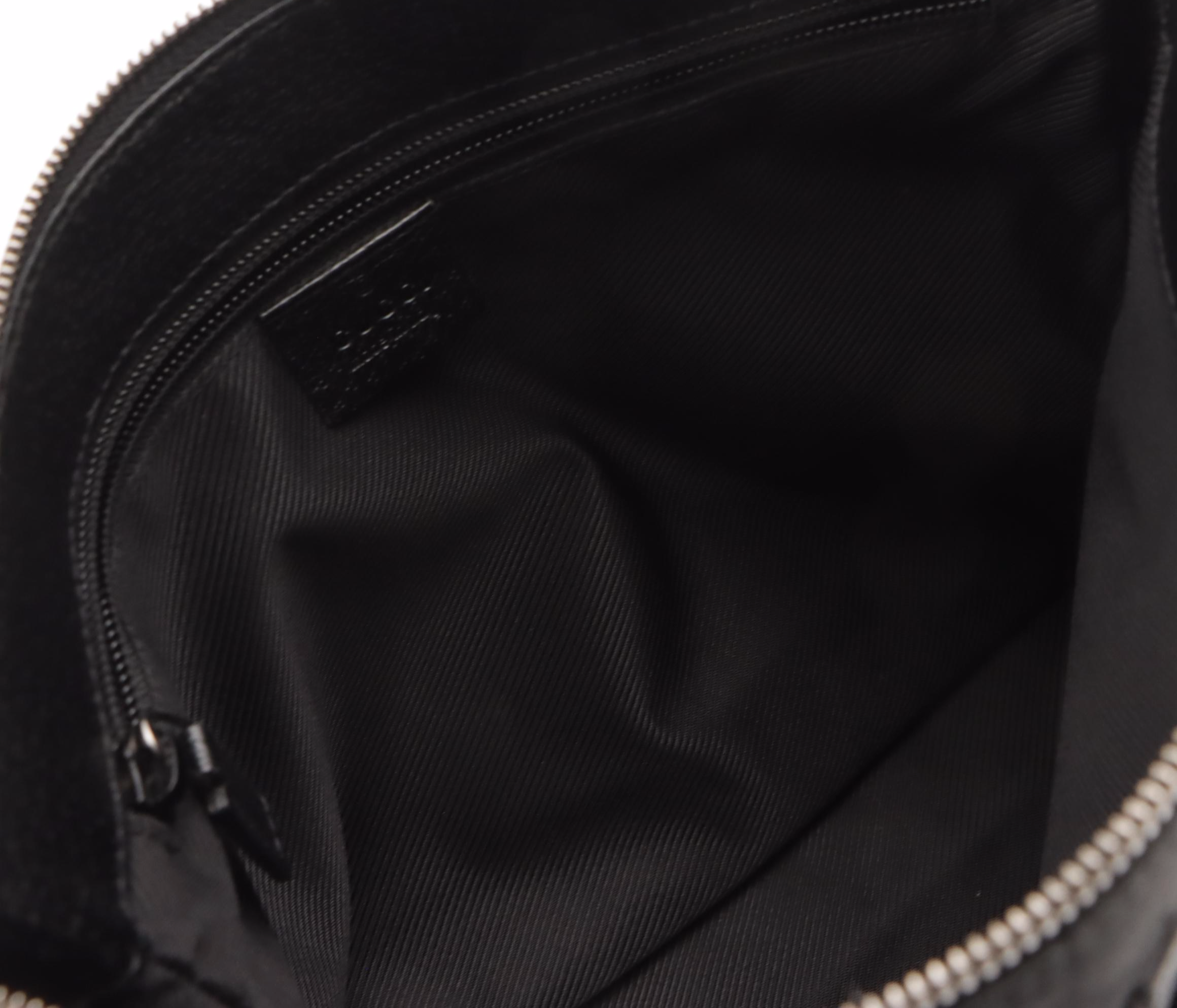 Gucci Black GG Canvas and Leather Trimmed Shoulder Bag