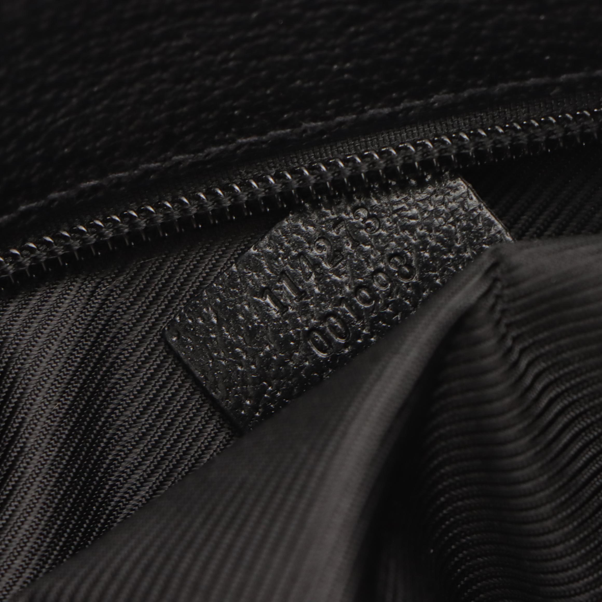 Gucci Black GG Canvas and Leather Trimmed Shoulder Bag