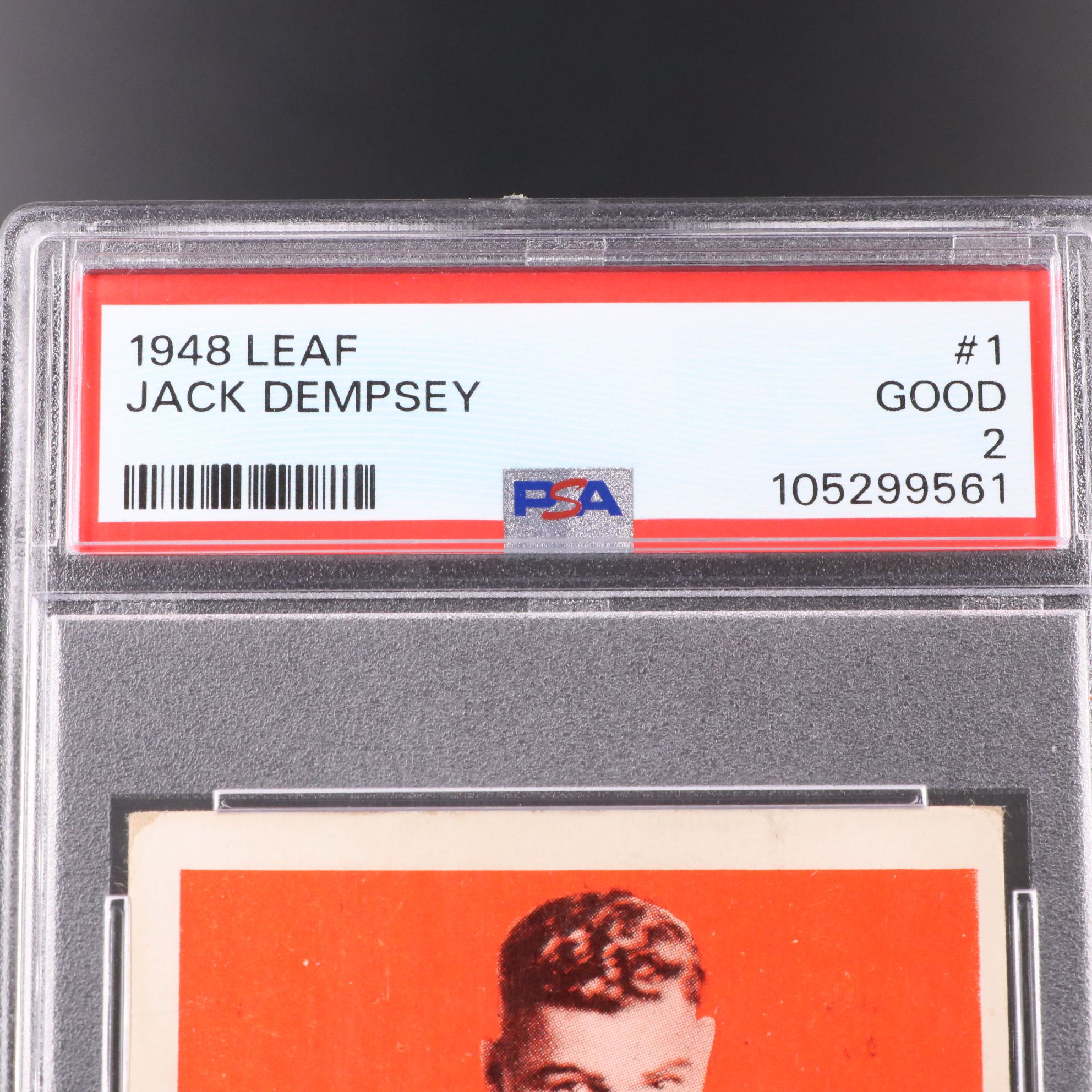 1948 Leaf Jack Dempsey Boxing Card Graded PSA 2
