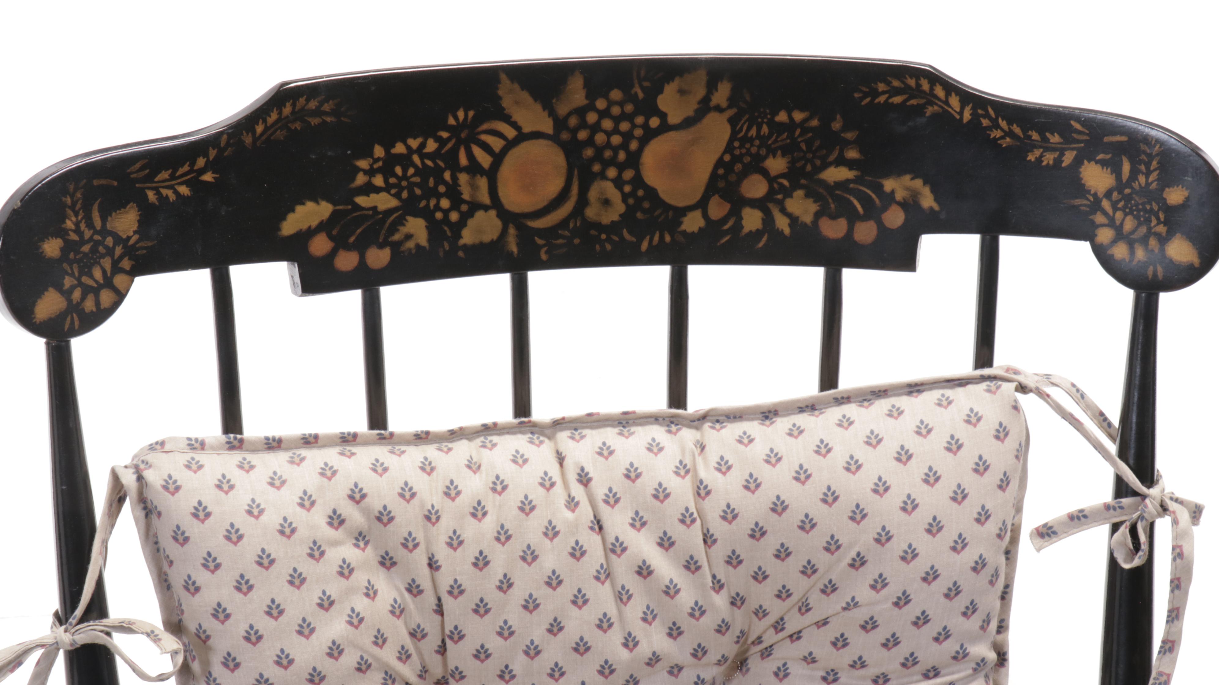 Nichols & Stone Co. Ebonized Wood Windsor Rocking Chair