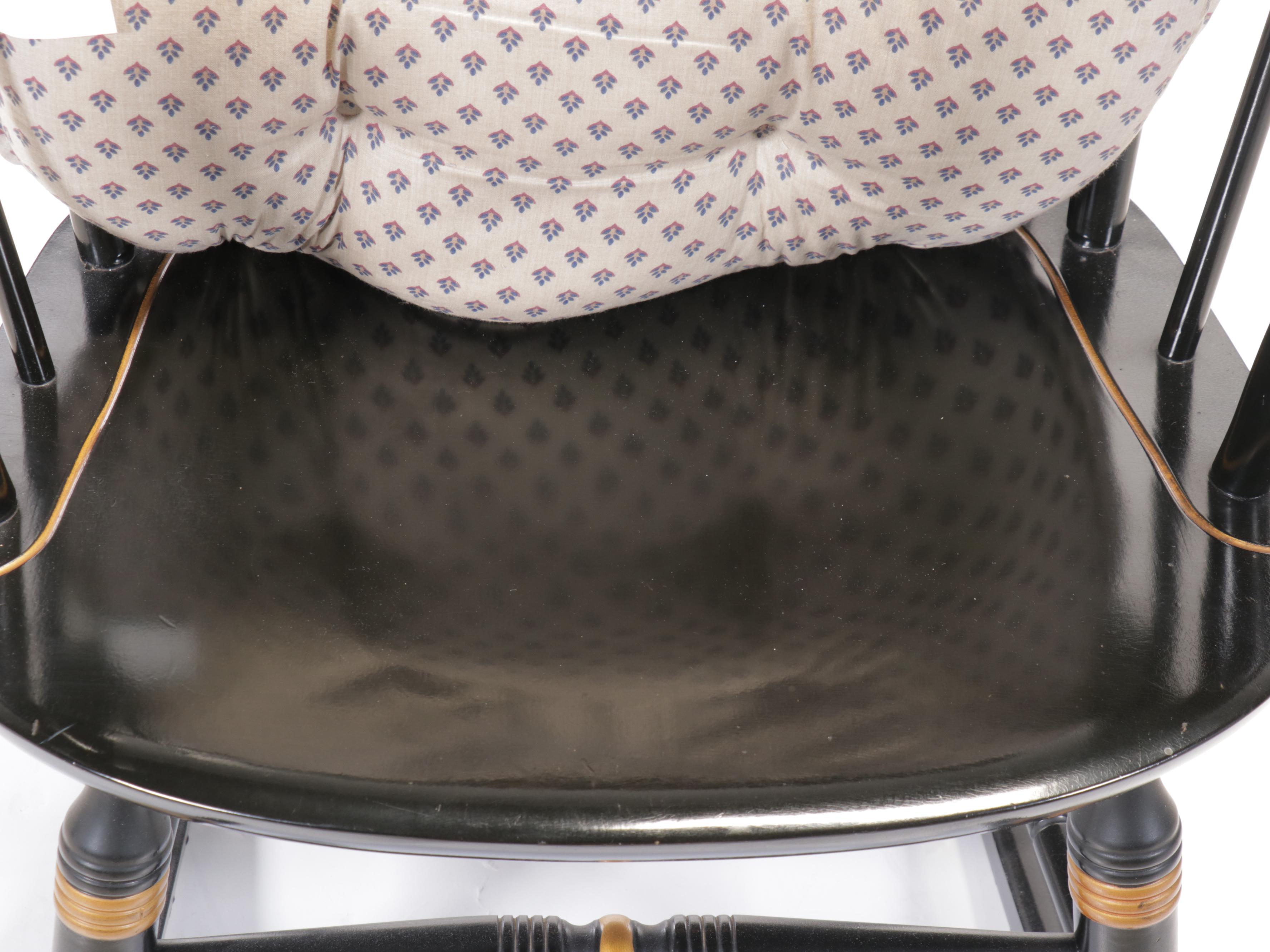 Nichols & Stone Co. Ebonized Wood Windsor Rocking Chair