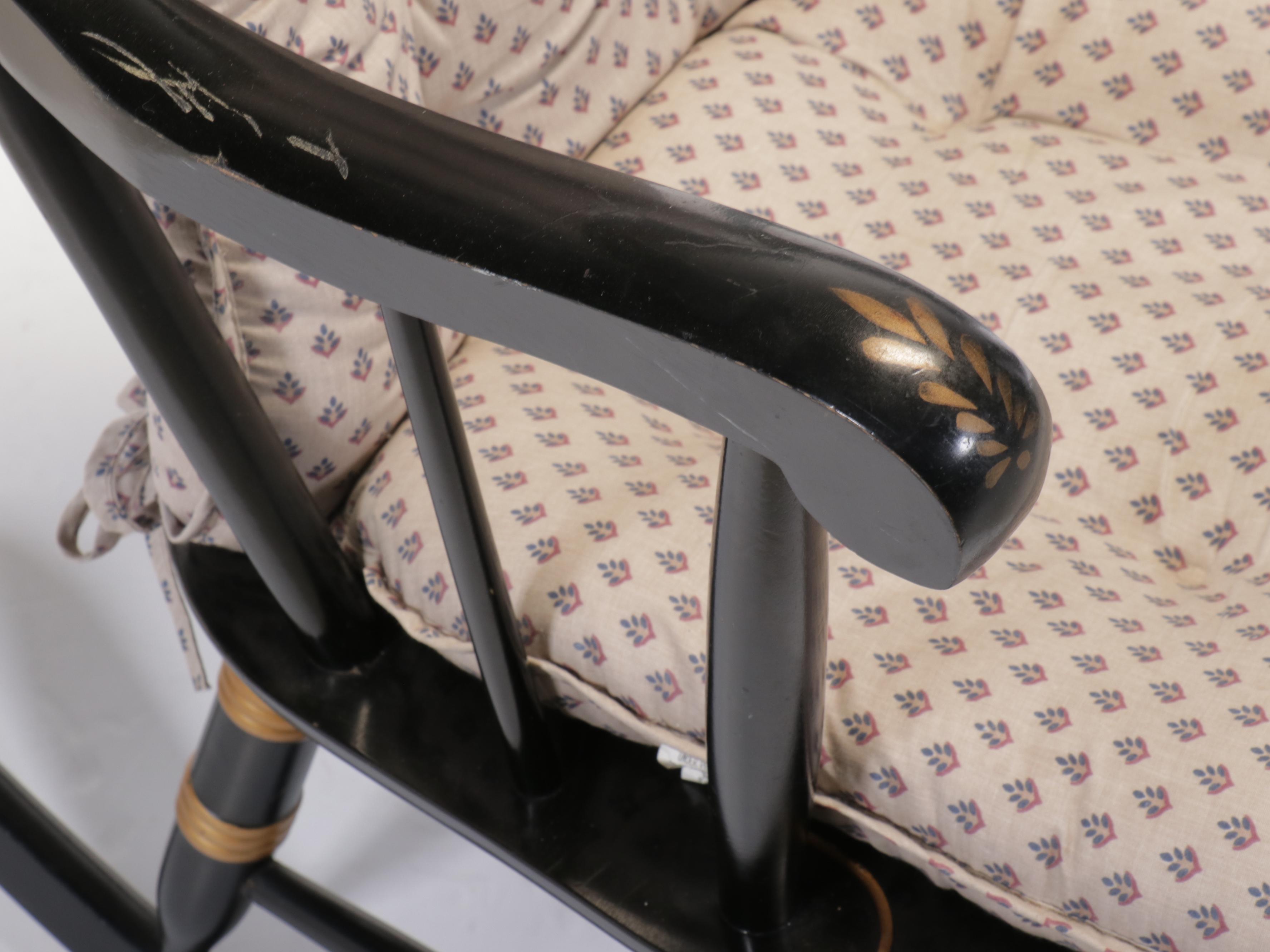 Nichols & Stone Co. Ebonized Wood Windsor Rocking Chair