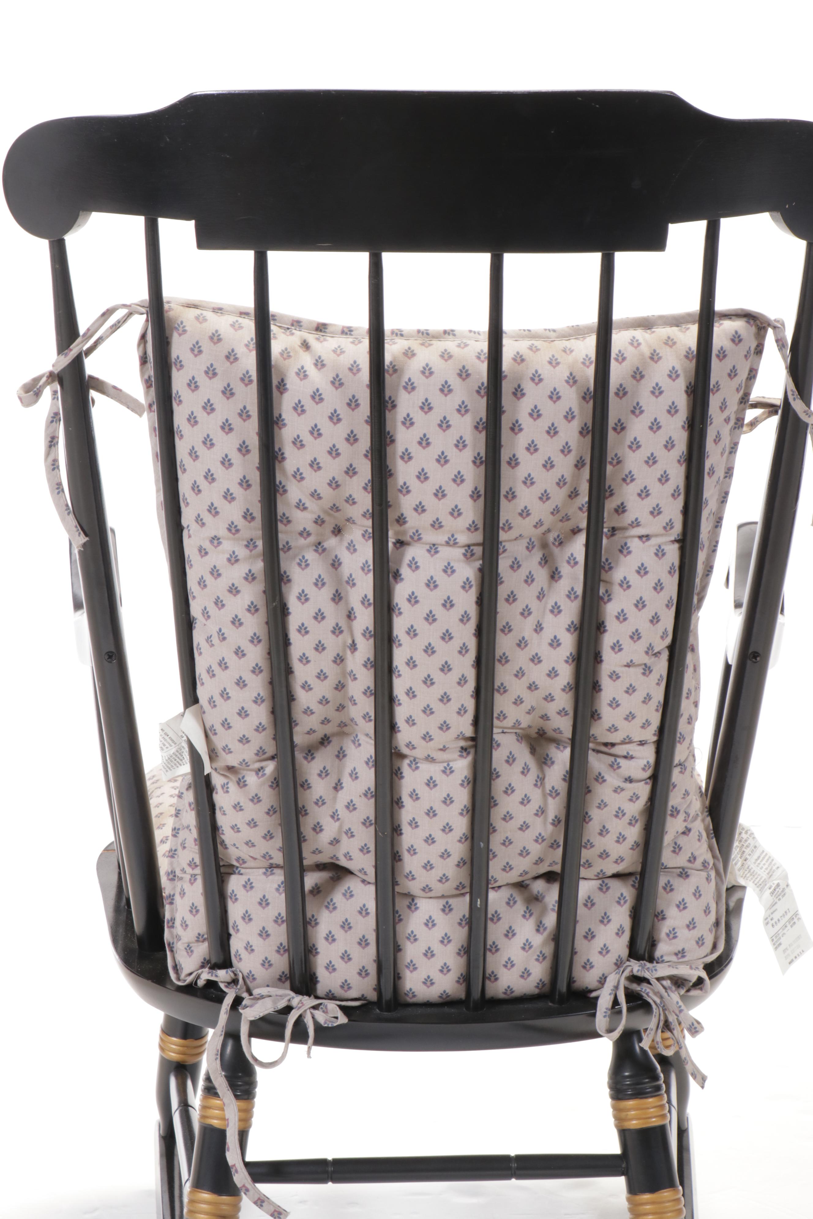 Nichols & Stone Co. Ebonized Wood Windsor Rocking Chair