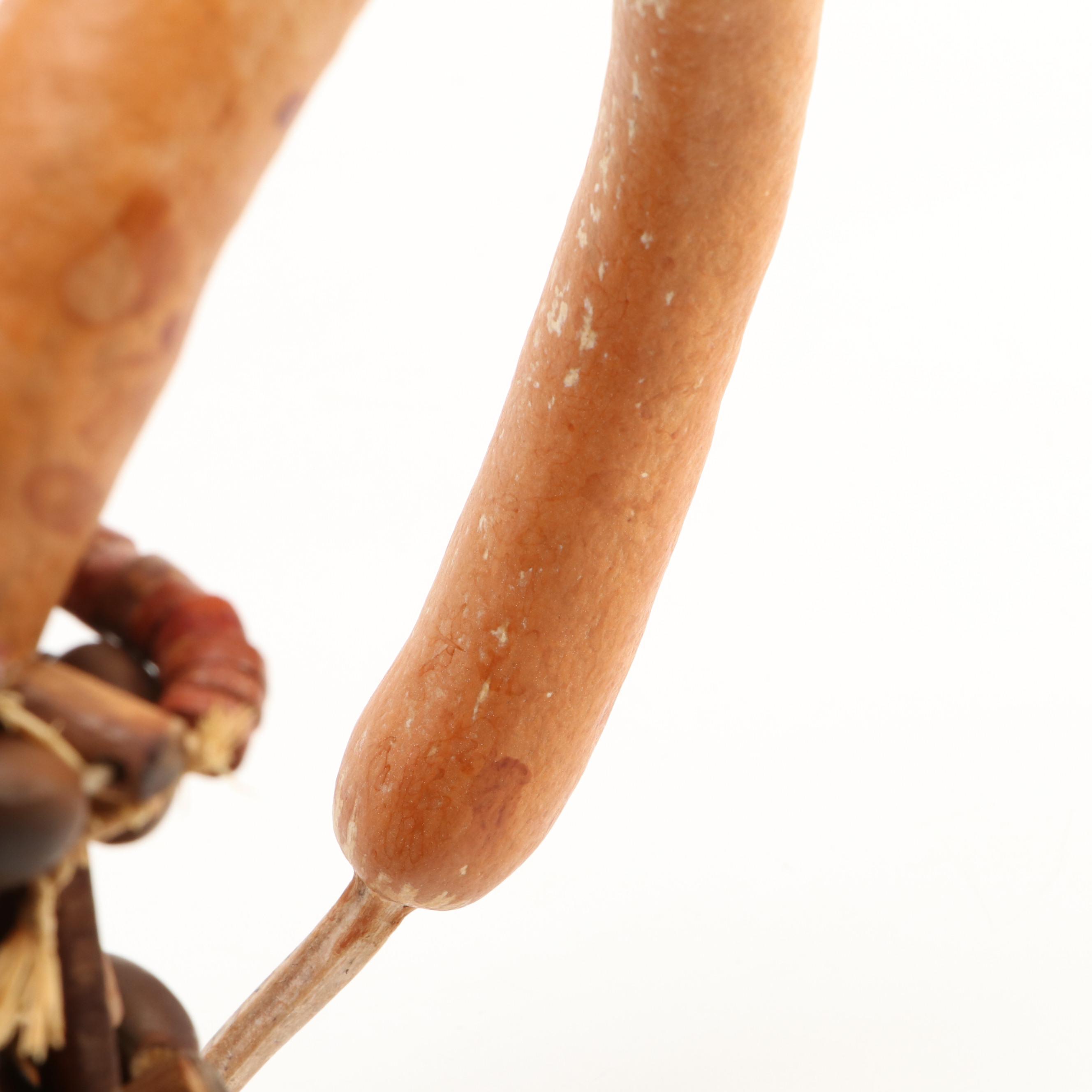 Robert Beaven Gourd Rattles with Fort Ancient Potsherds and Natural Materials