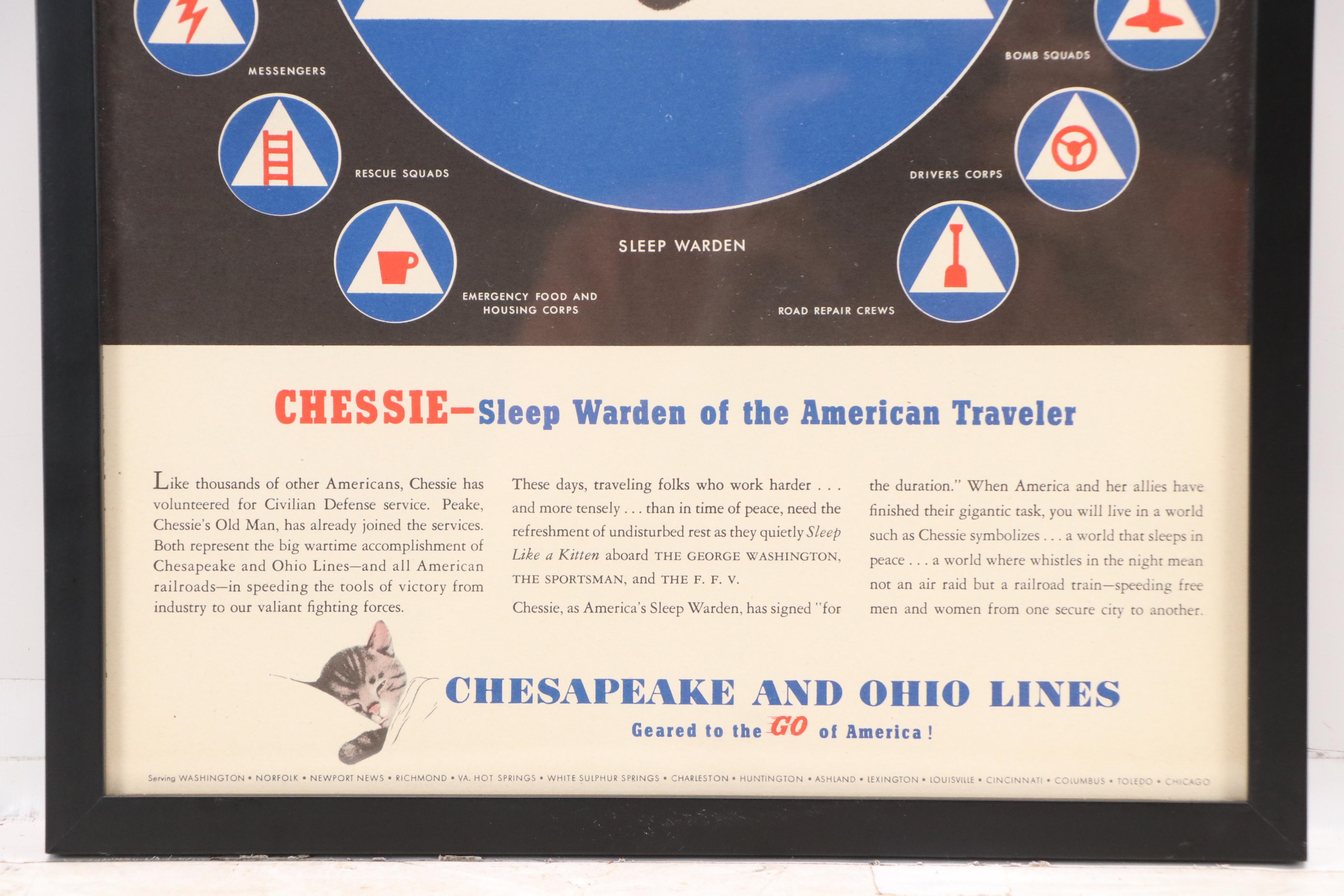 Chesapeake and Ohio "Chessie" Cat Mascot Railroad Advertisements After Grünewald