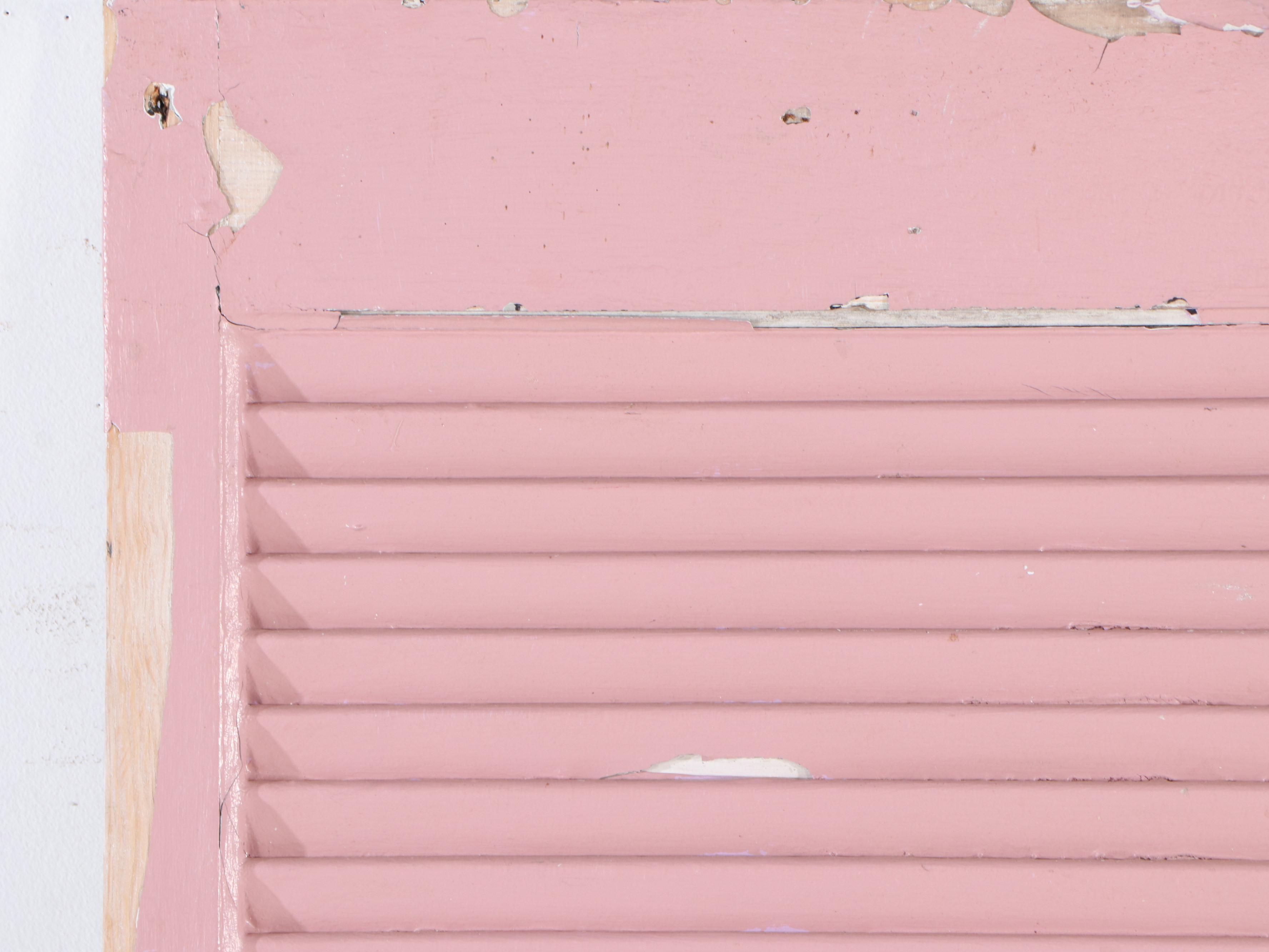 Pair of Vintage Painted Wood Louvered Window Shutters