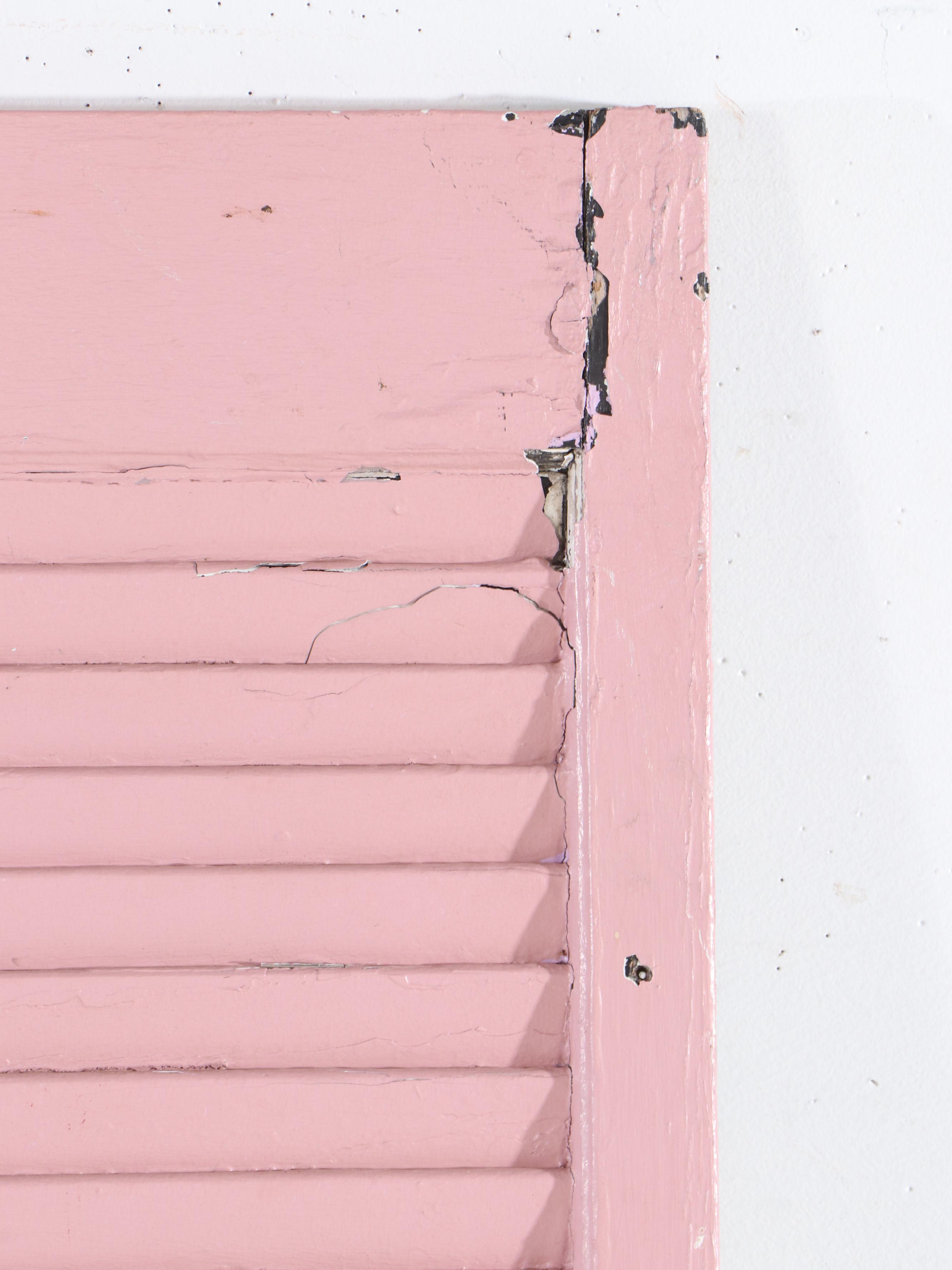 Pair of Vintage Painted Wood Louvered Window Shutters