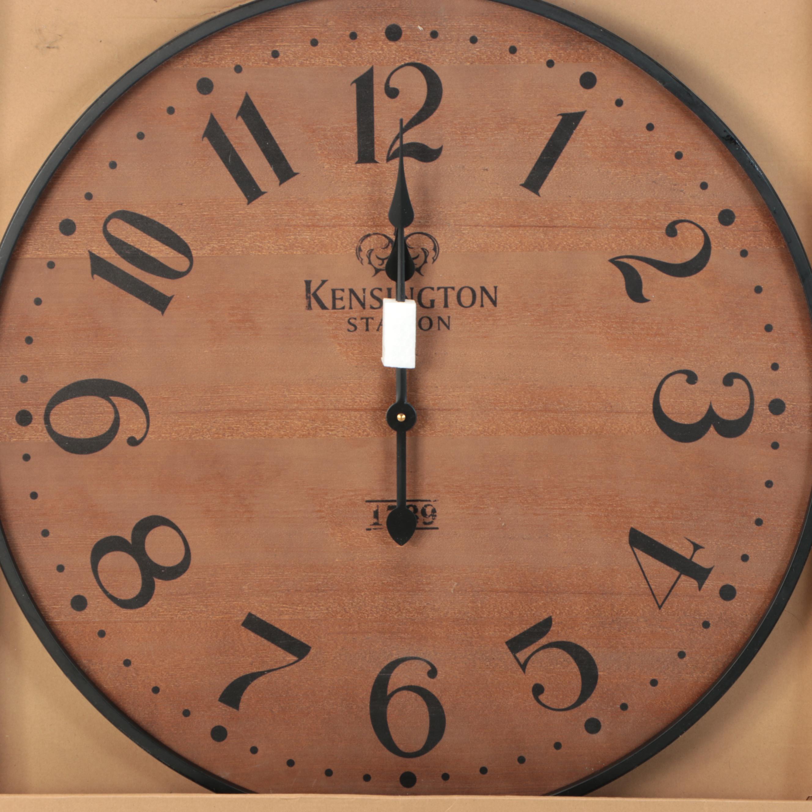 Kensington Station Wooden Round Wall Clock
