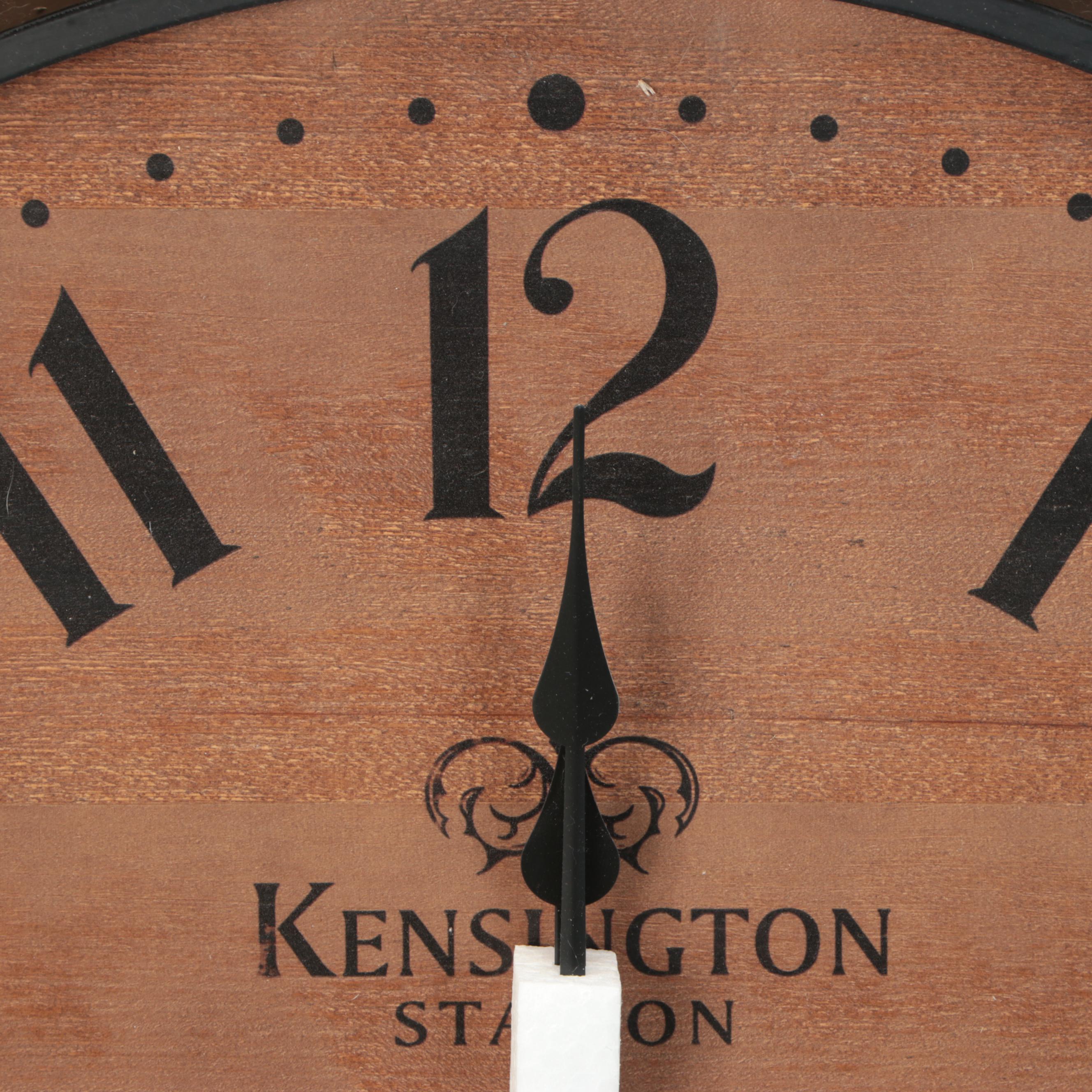 Kensington Station Wooden Round Wall Clock
