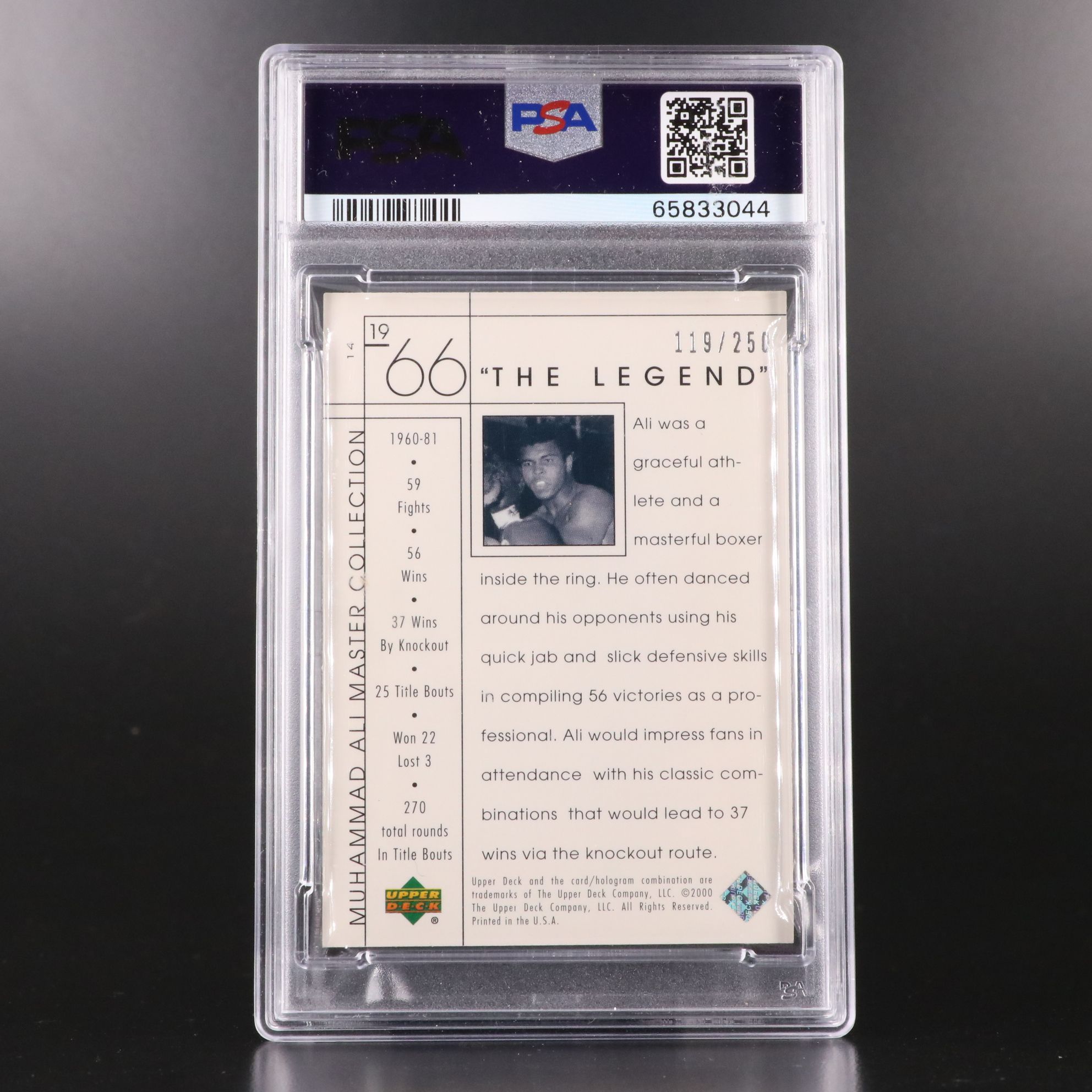 2000 Upper Deck Master Collection Muhammad Ali Boxing Cards Graded PSA 7